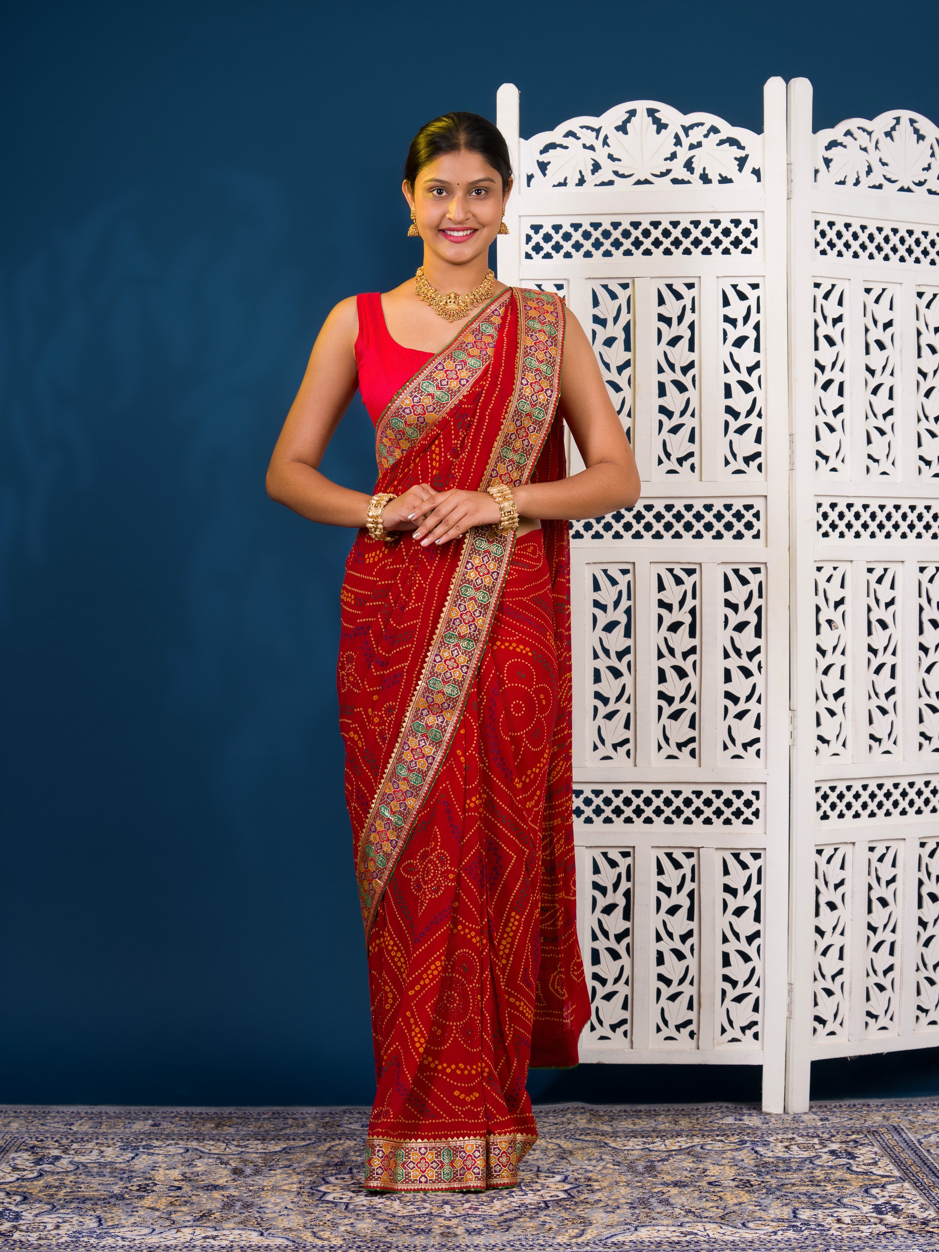 By New Bandhani Saree in Soft Georgette With Festive Wear