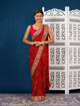 By New Bandhani Saree in Soft Georgette With Festive Wear