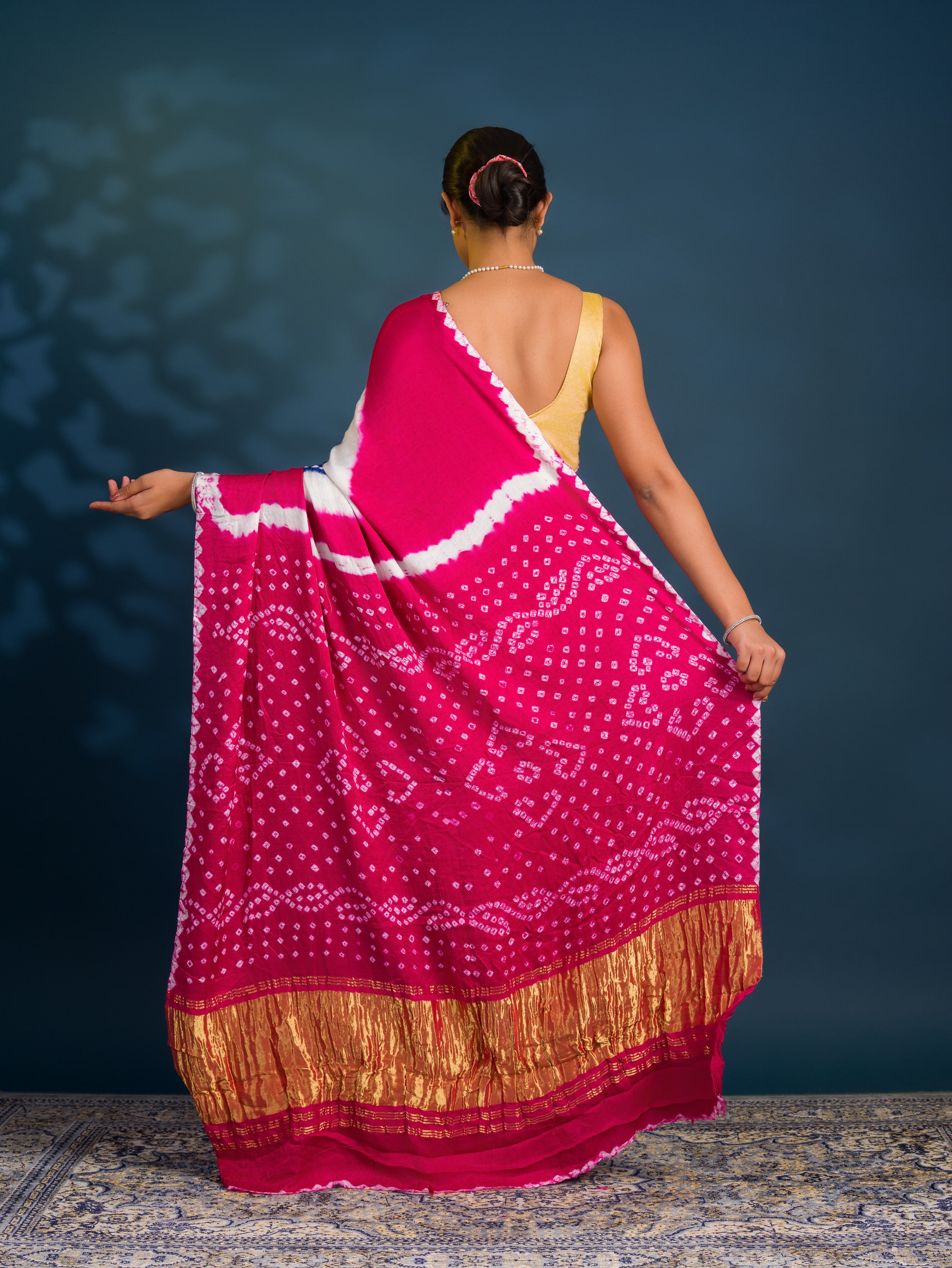 By Bandhani Saree With Festive Wear