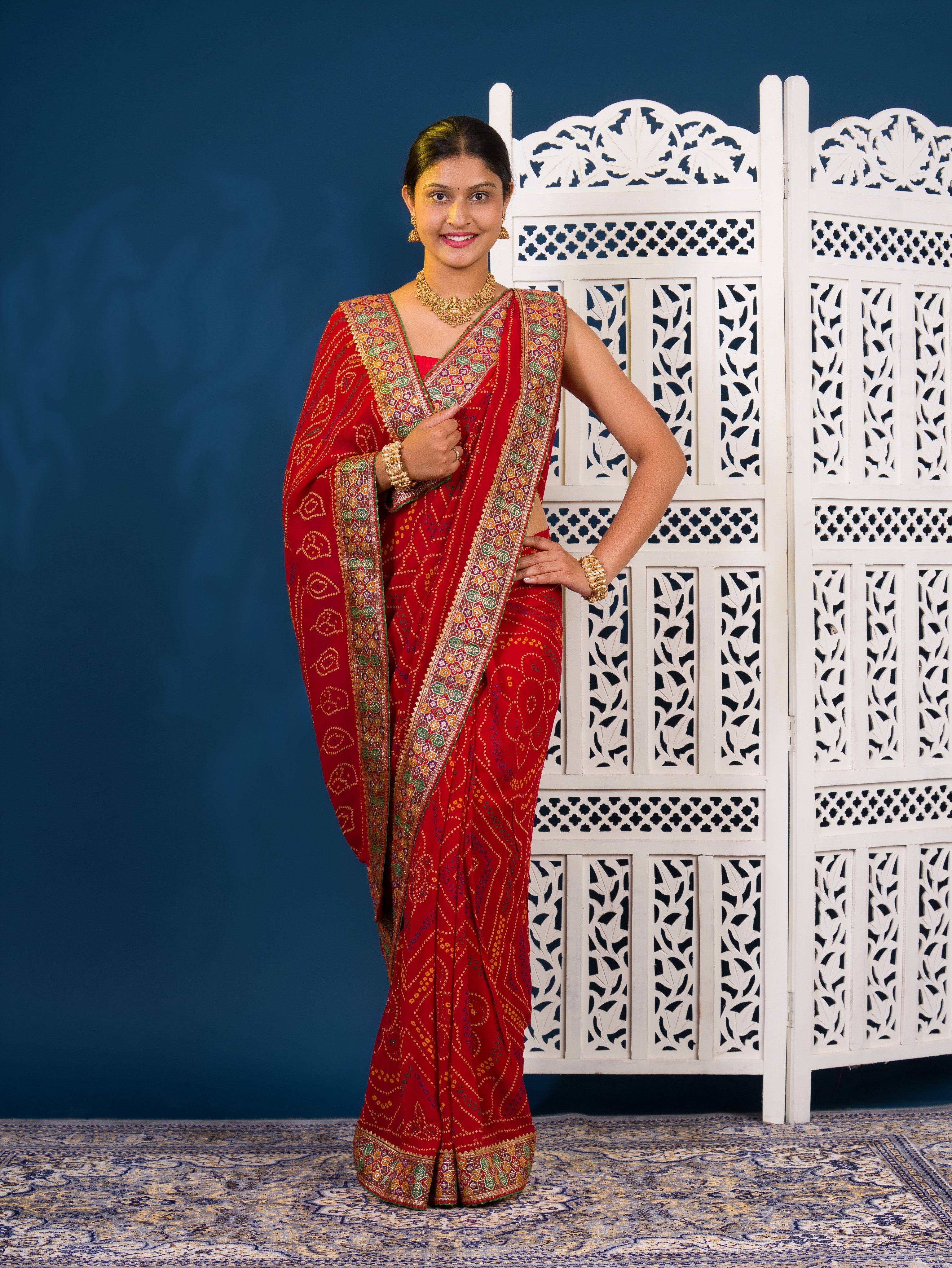 By New Bandhani Saree in Soft Georgette With Festive Wear