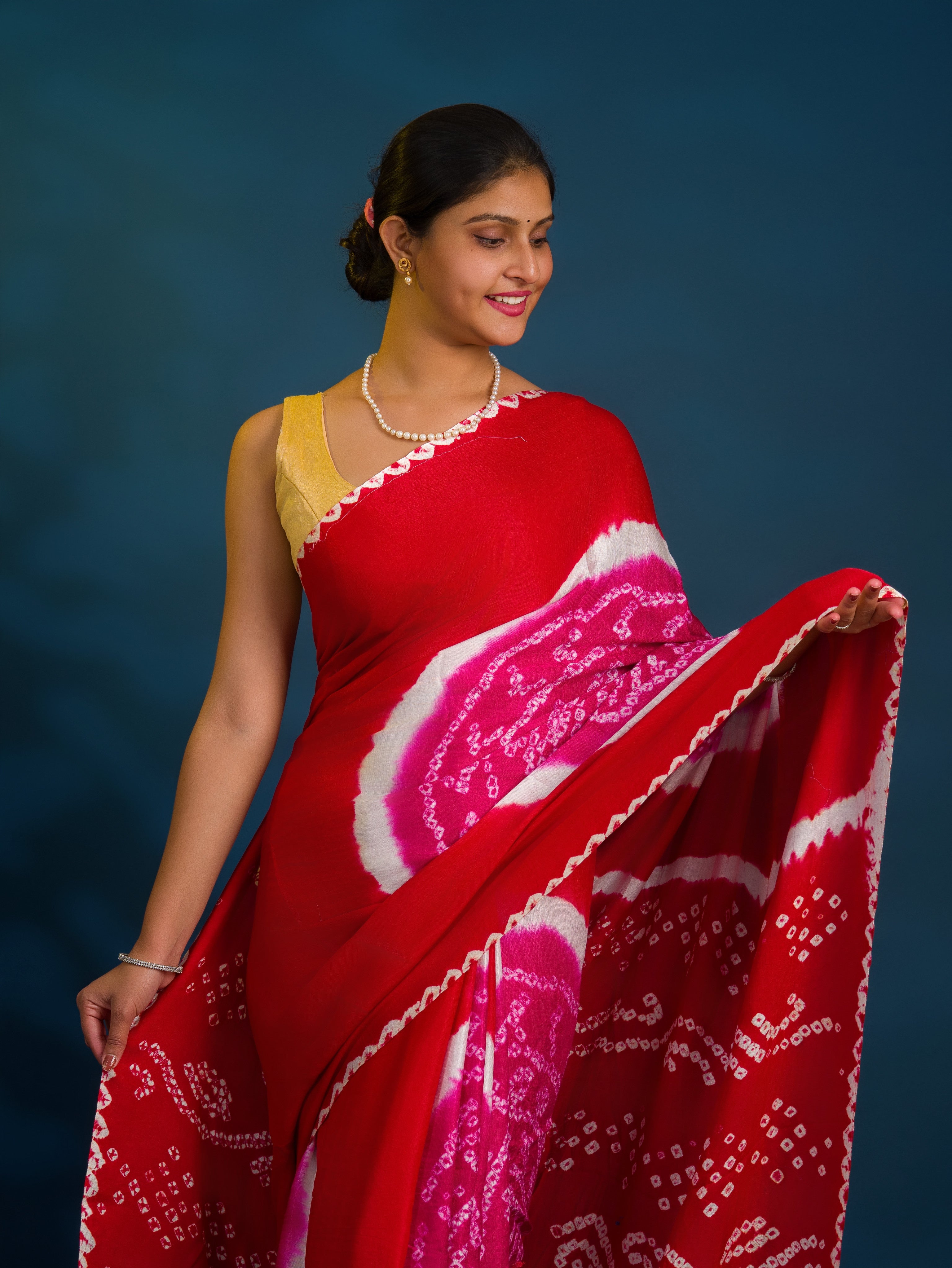 By Bandhani Saree With Festive Wear