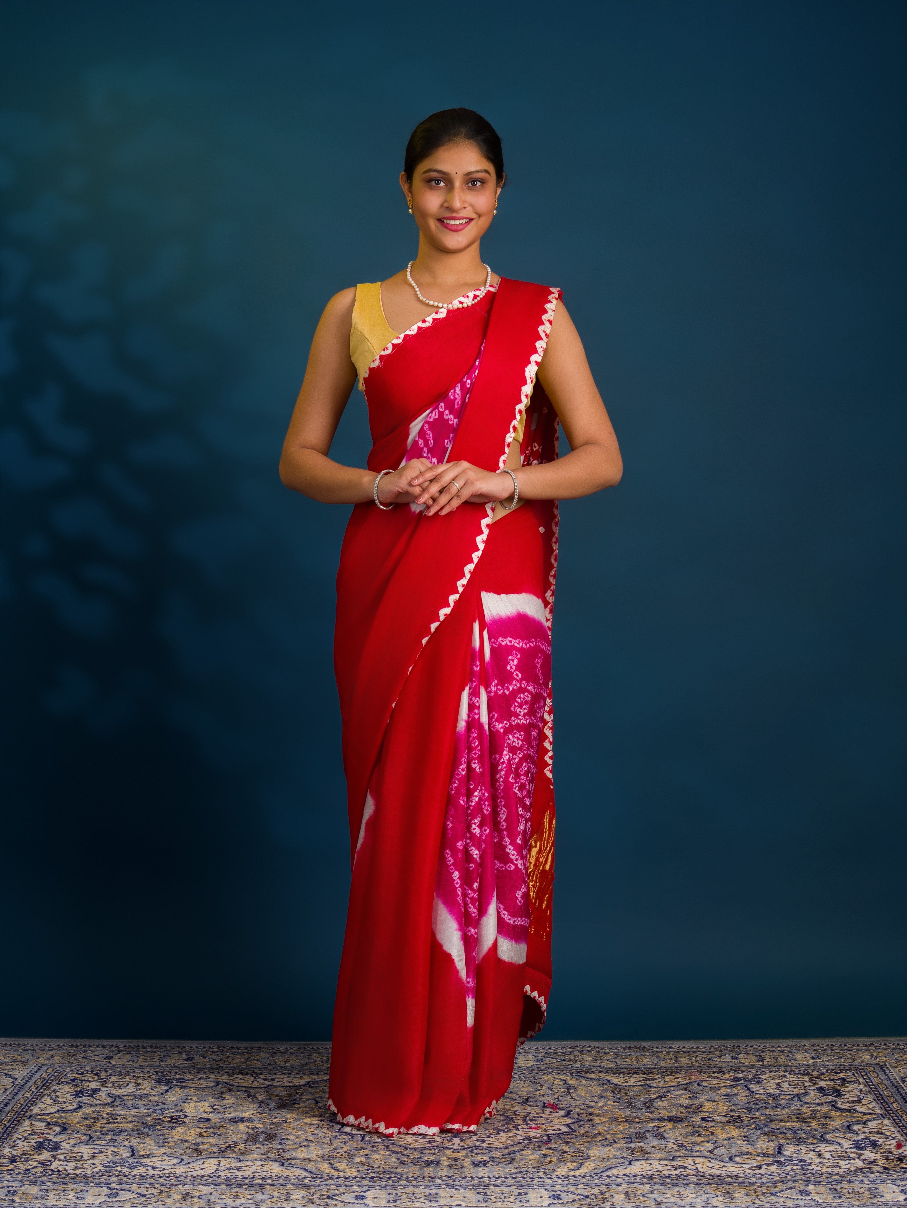 By Bandhani Saree With Festive Wear