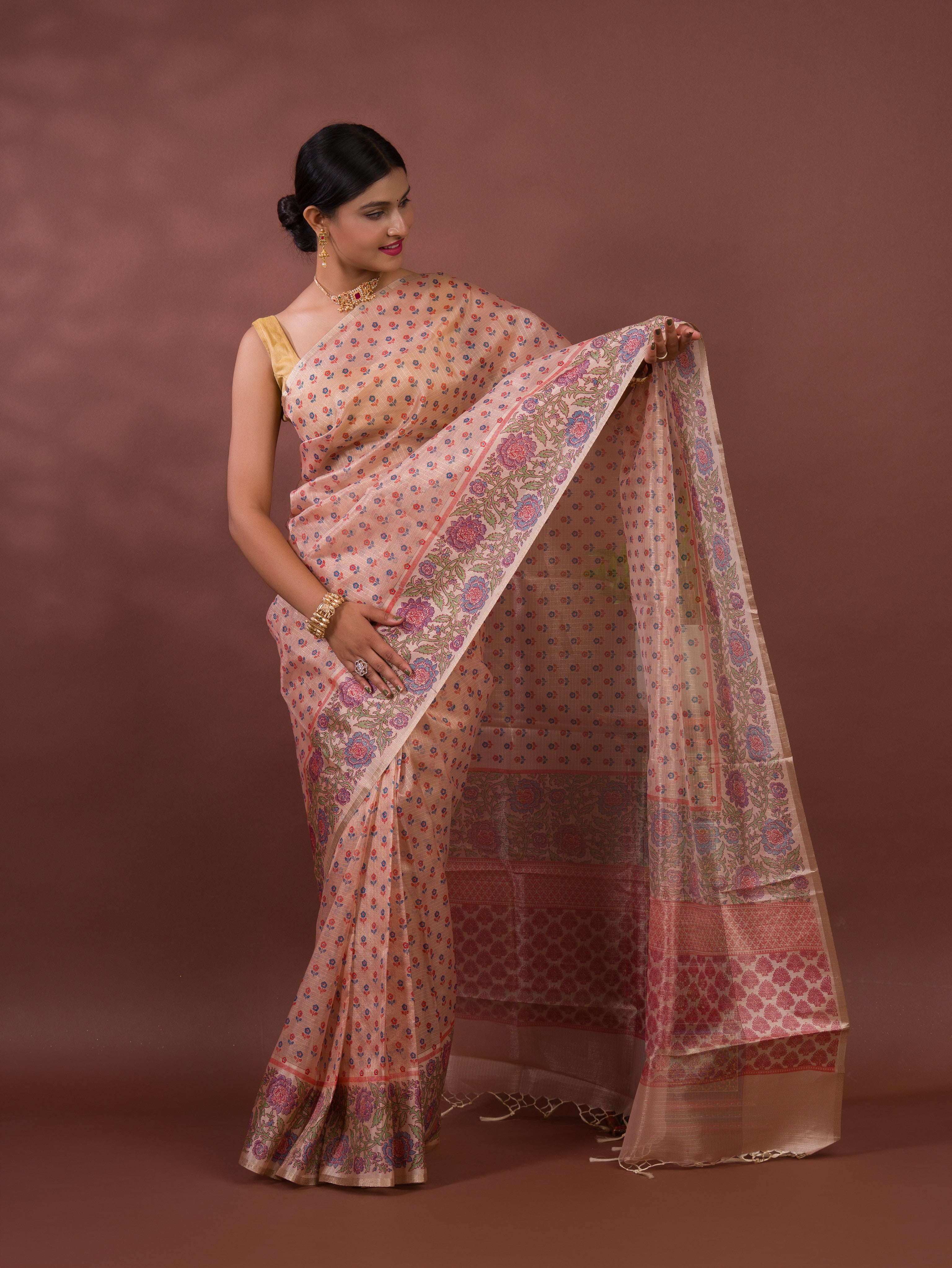 Cotton silk Printed Style Casual Wear Saree under 1500