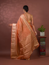 Tissue Silk Banarasi Saree in orange colour