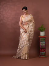 Tissue Silk Banarasi Style Floral Weaving Saree under 2000