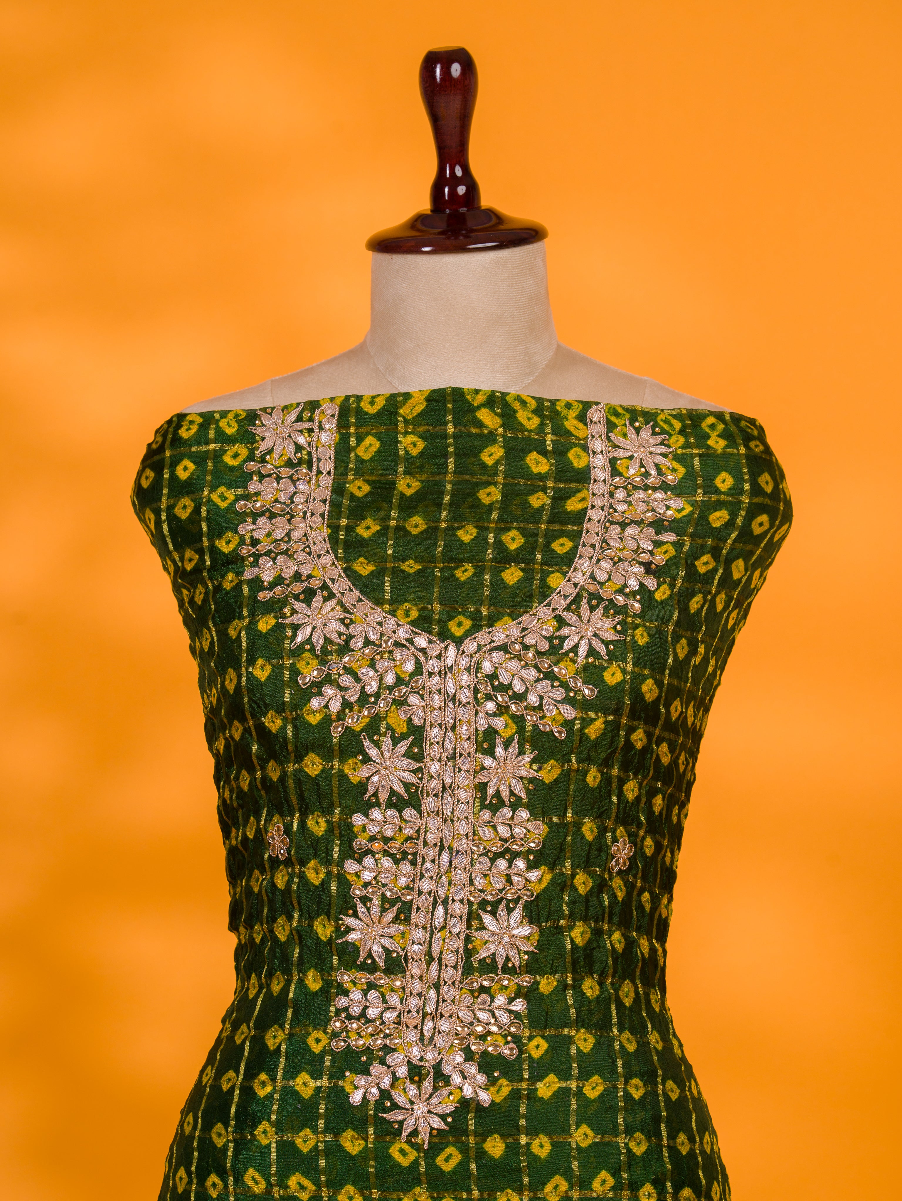 KcPc New Bandhani Art Silk Suit with Gota Patti Work Suit KML