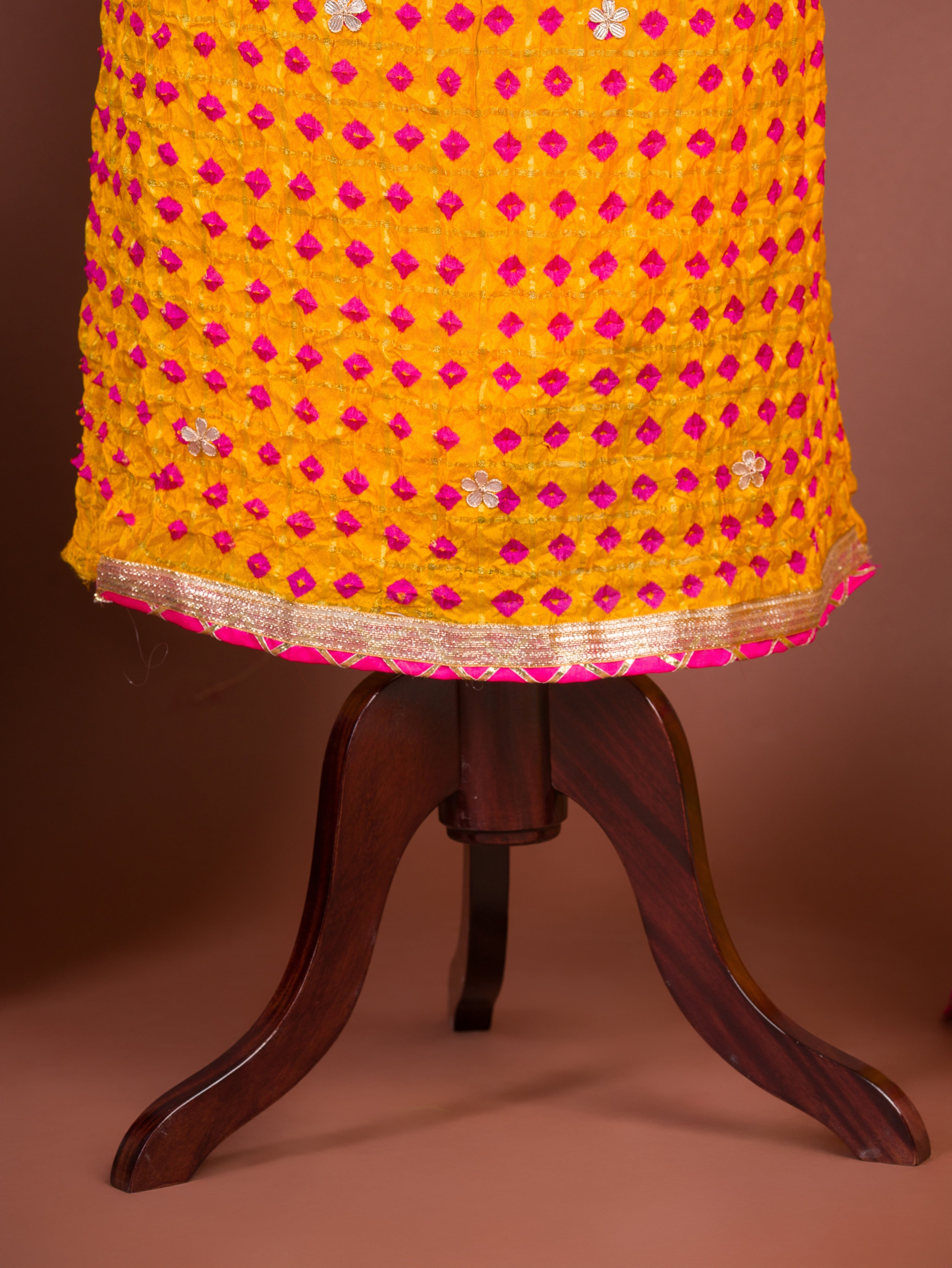 KcPc New Bandhani Art Silk Suit with Gota Patti Work Suit KML