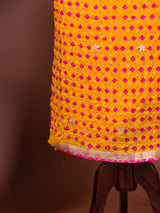 KcPc New Bandhani Art Silk Suit with Gota Patti Work Suit KML