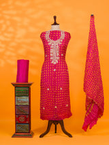 KcPc New Latest Bandhani Art Silk Suit with Gota Patti Work Shit KML