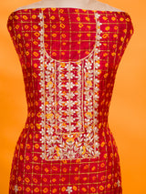 KcPc New Elegant Bandhani Art Silk Suit with Gota Patti WorkSuit KML