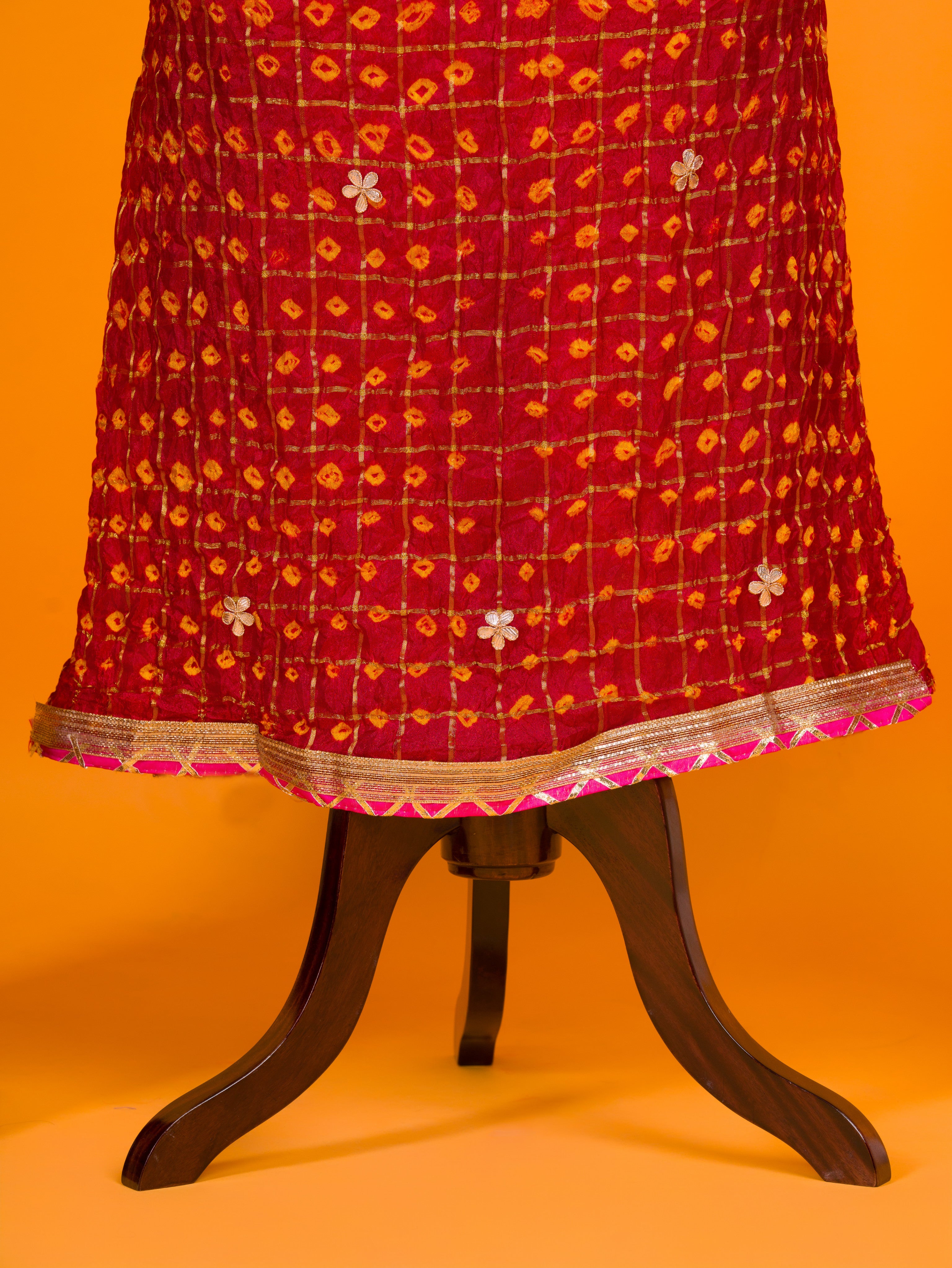 KcPc New Elegant Bandhani Art Silk Suit with Gota Patti WorkSuit KML