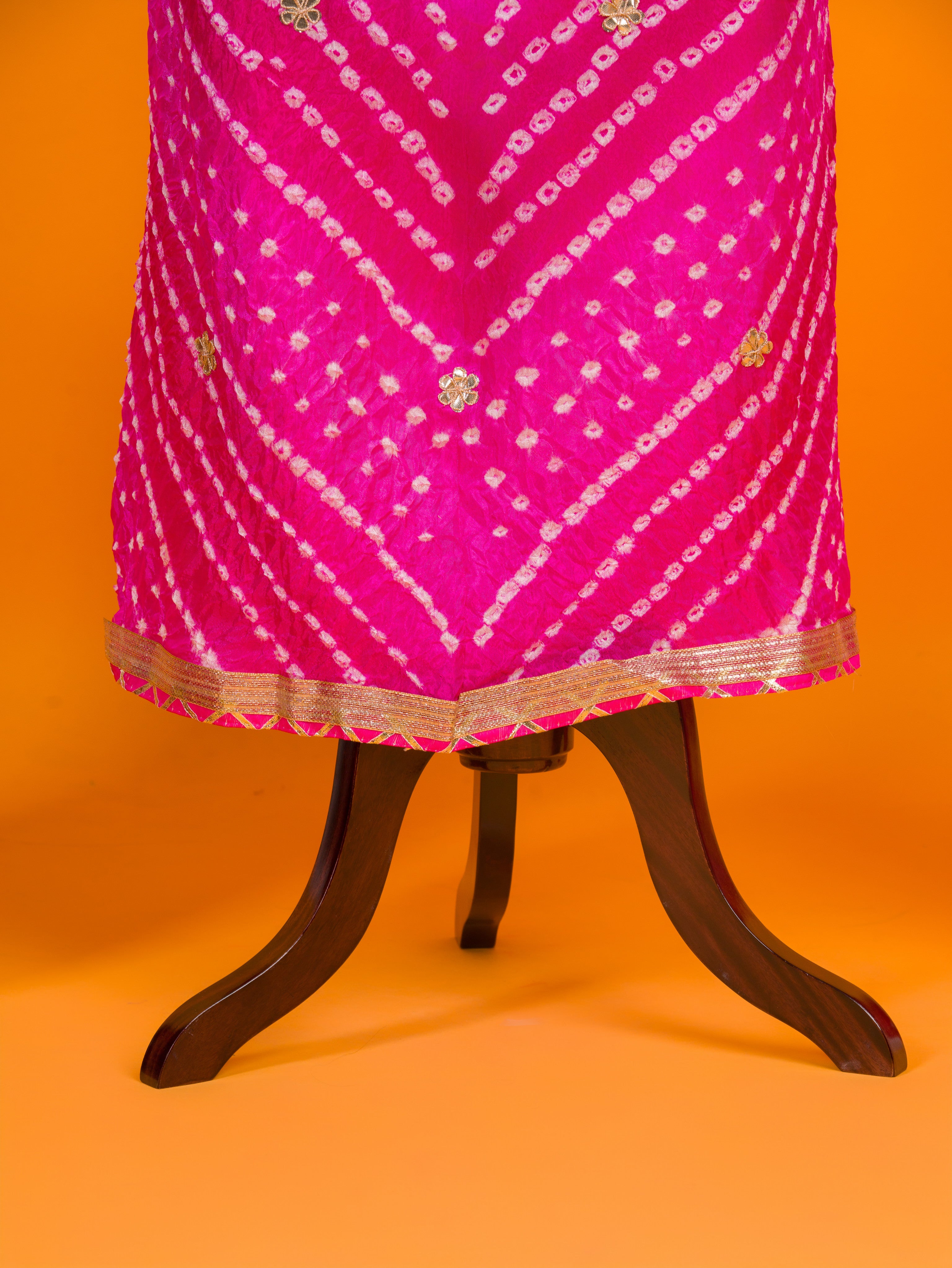 KcPc New Art Silk Bandhani Gotapatti Work Salwar suitKML