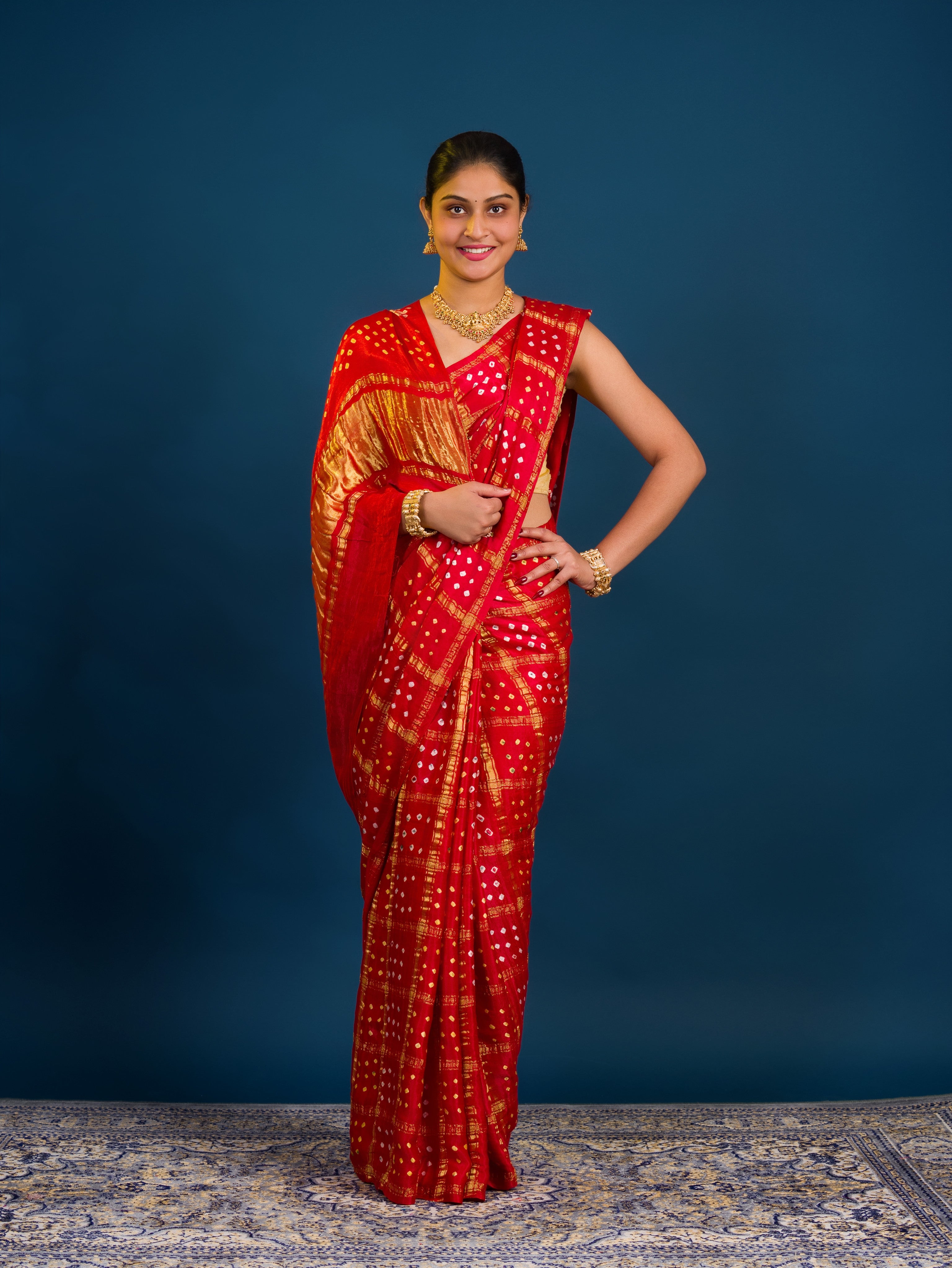 KcPc Traditional Bandhani Saree Crafted in Luxurious Modal Silk Festive Edition PARS