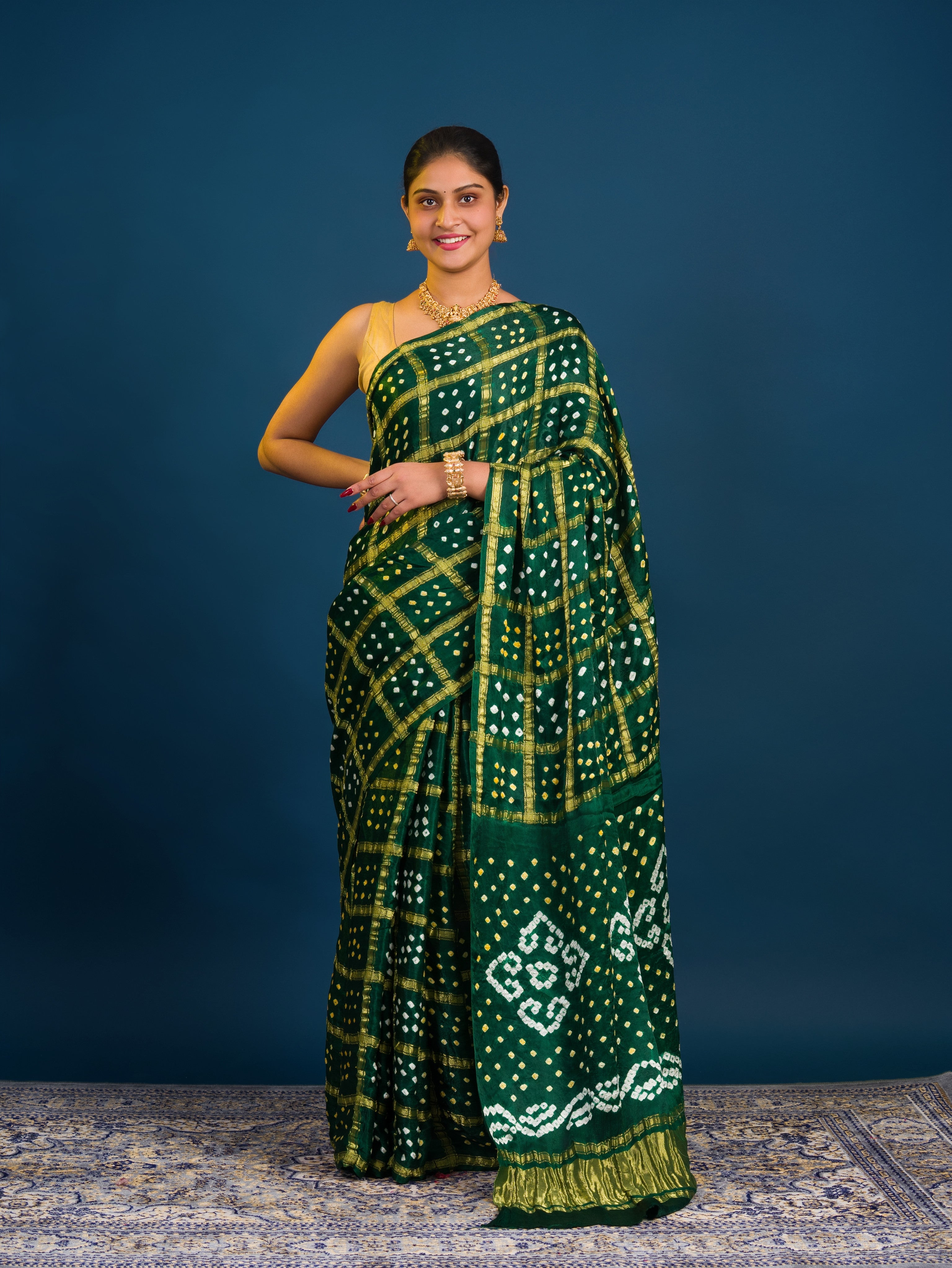 KcPc Traditional Bandhani Style Saree in Luxurious Modal Silk With Blouse Piece PARS