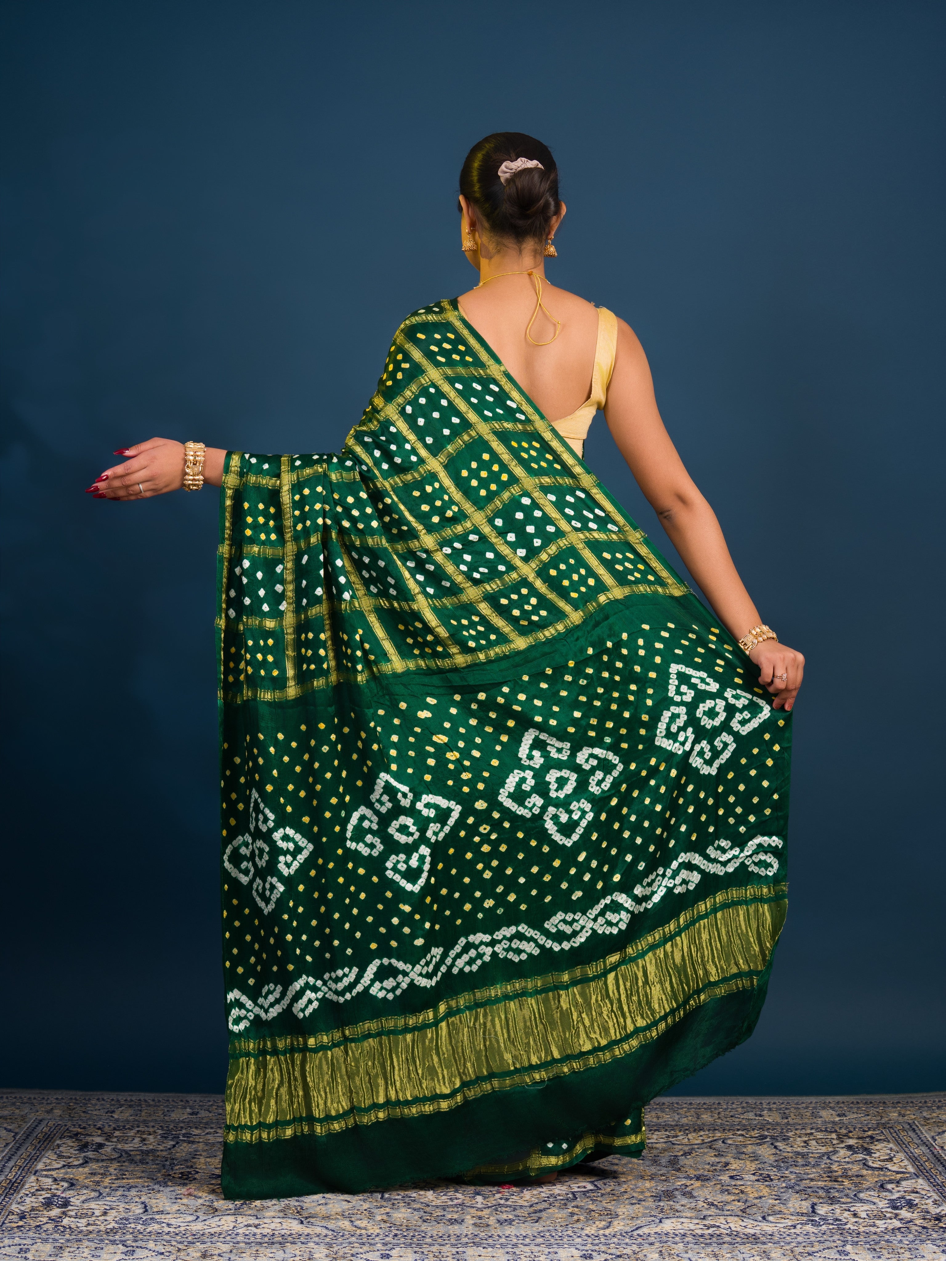 KcPc Traditional Bandhani Style Saree in Luxurious Modal Silk With Blouse Piece PARS