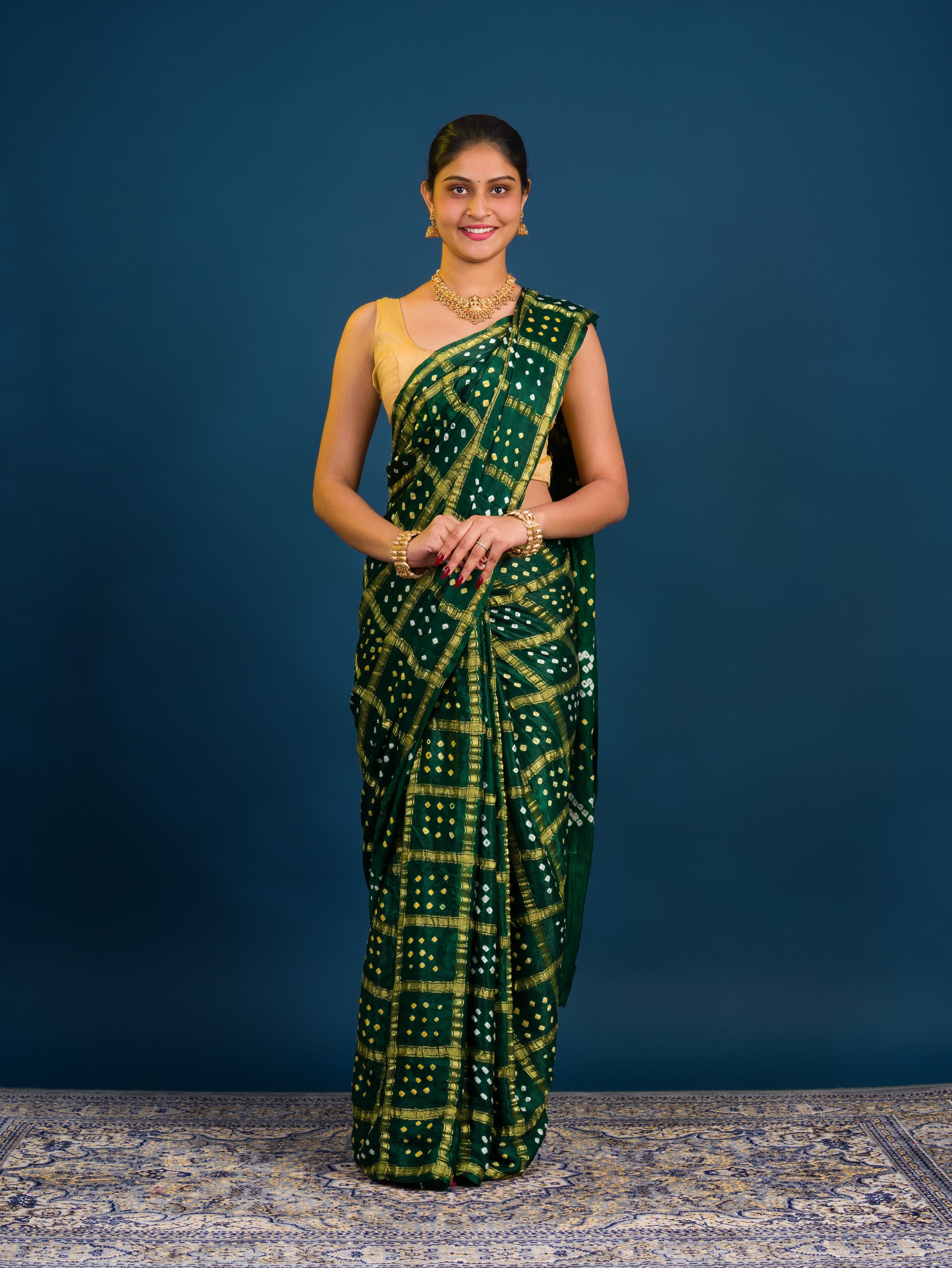 KcPc Traditional Bandhani Style Saree in Luxurious Modal Silk With Blouse Piece PARS