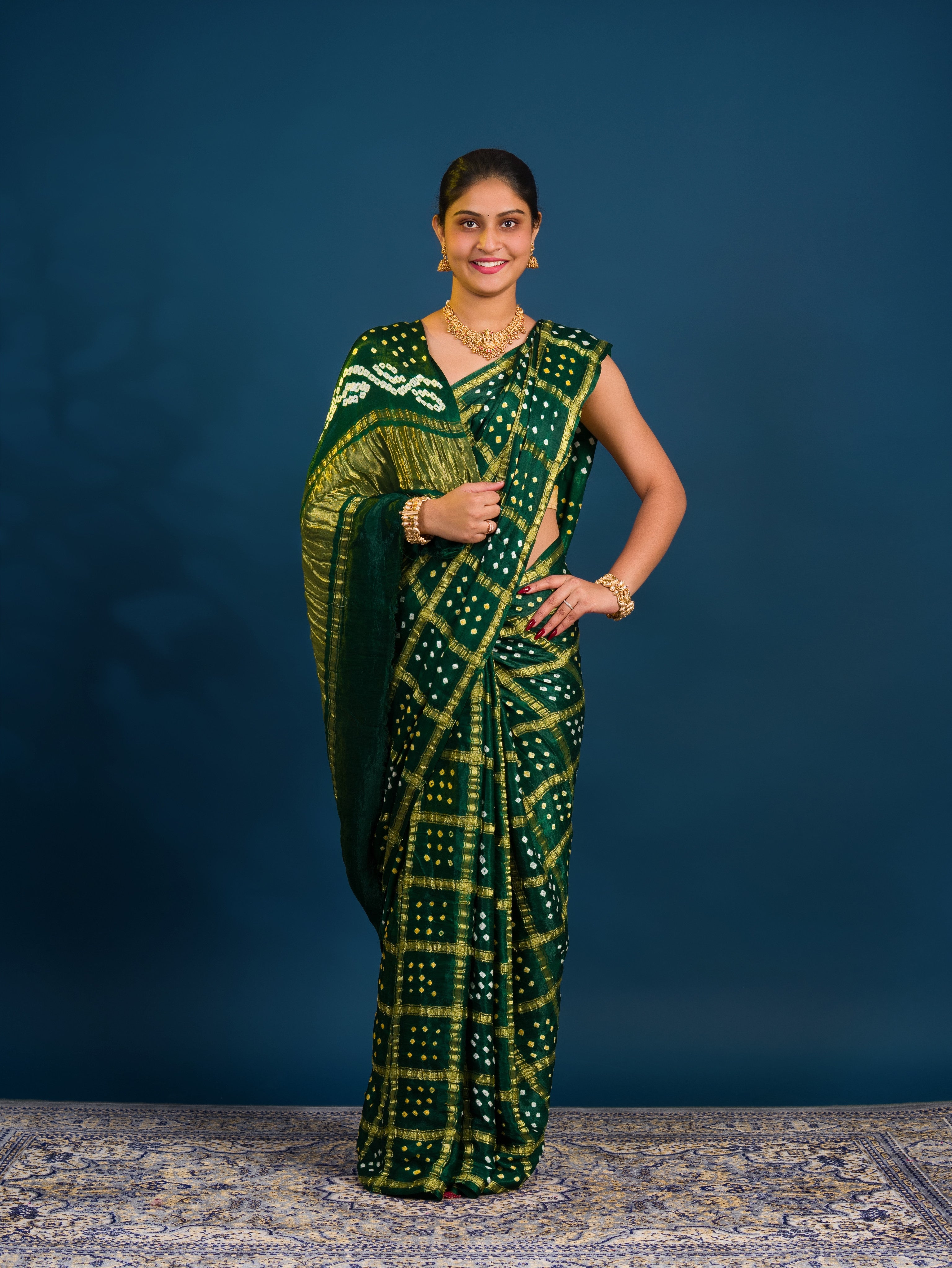 KcPc Traditional Bandhani Style Saree in Luxurious Modal Silk With Blouse Piece PARS