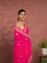 By Latest Leheriya Style With Cutdana Embroidery Work