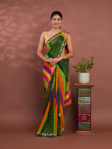 By New Leheriya Style With Gotapatti Work Saree