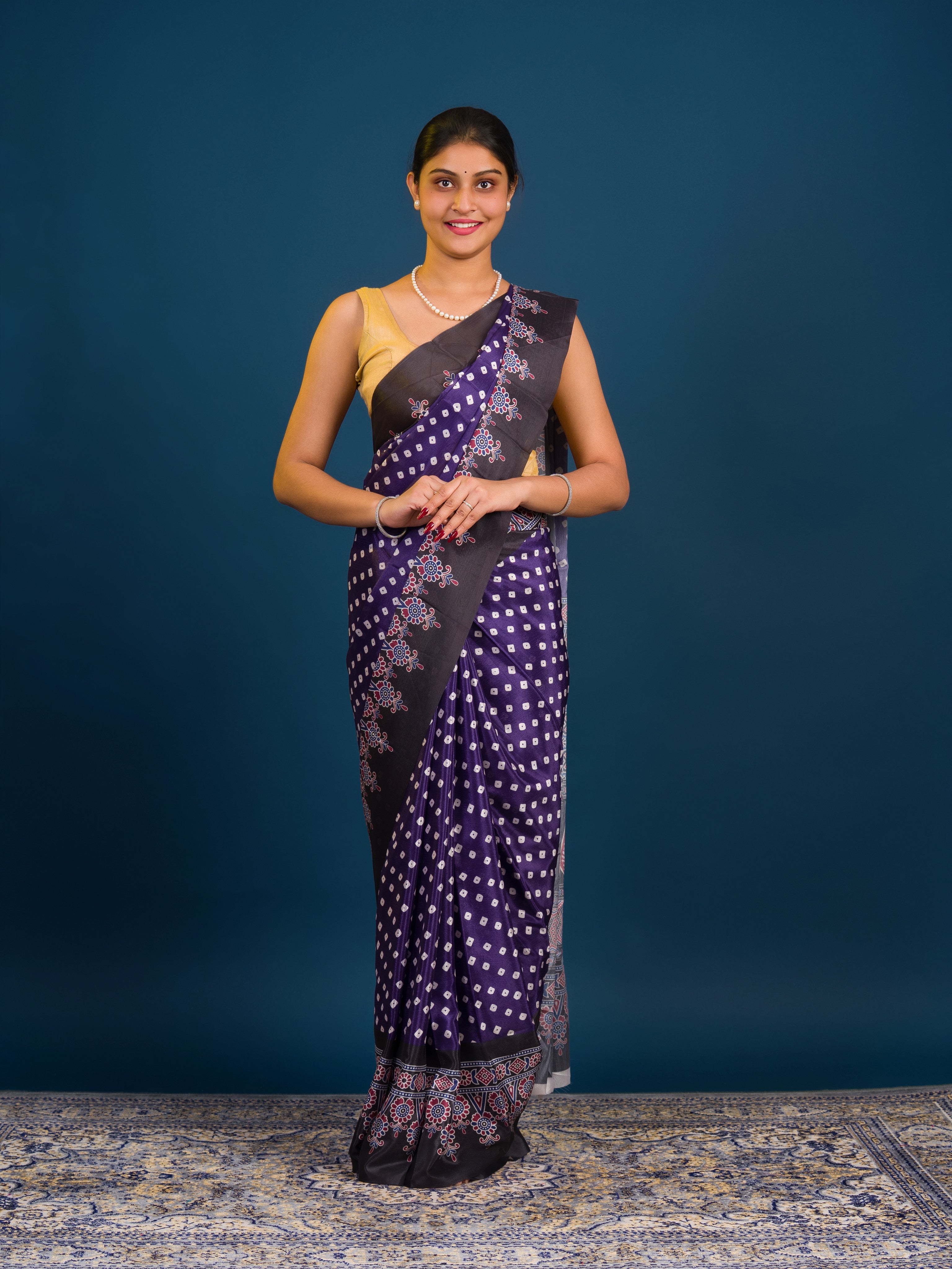 By Bandhani in Ajrakh Style With Office Wear Saree