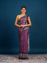 Silk Bandhani in Ajrakh Style With Office Wear Saree