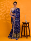 Gaji Silk Bandhej Gotapatti Work Saree for wedding and festival