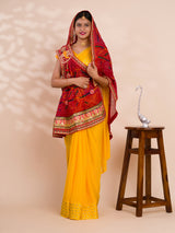 KcPc New Lounch Pure Georgette Marwardi Broach Style With Belbuti Work Chunri