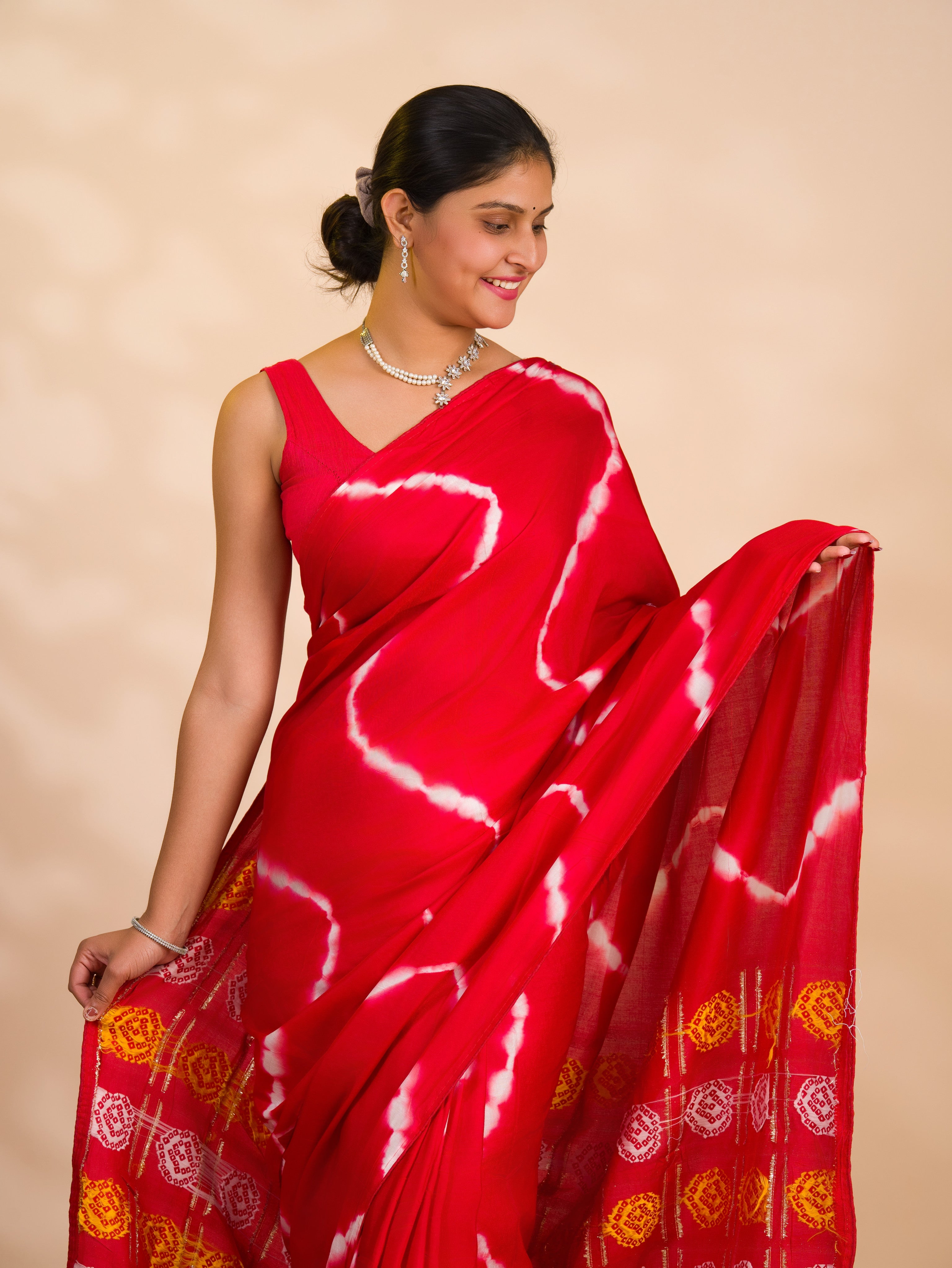 By Bandhani Saree With Festive Wear
