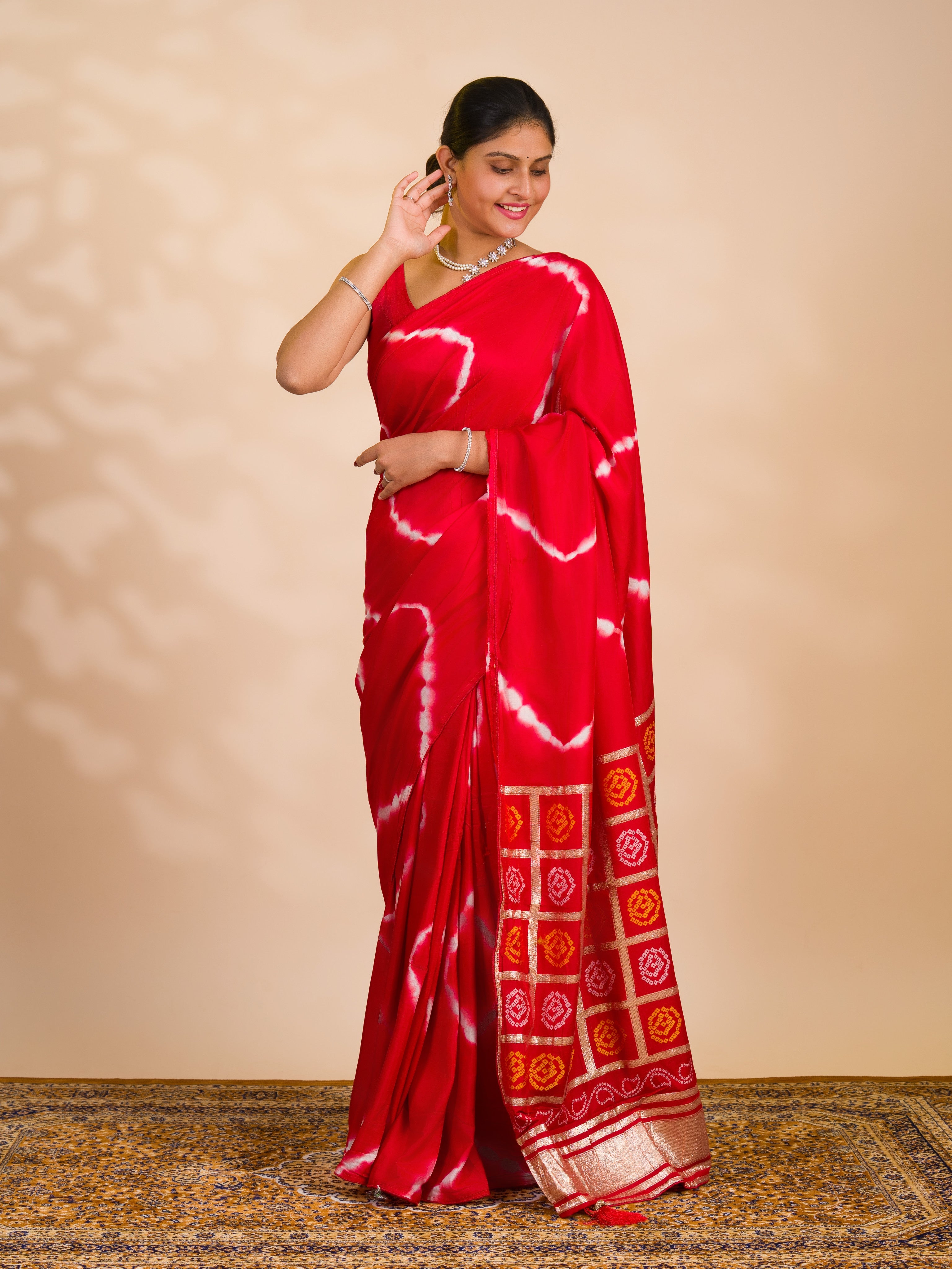 By Bandhani Saree With Festive Wear