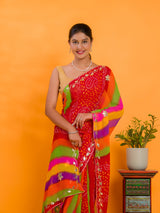 By New Leheriya Style With Gotapatti Work Saree
