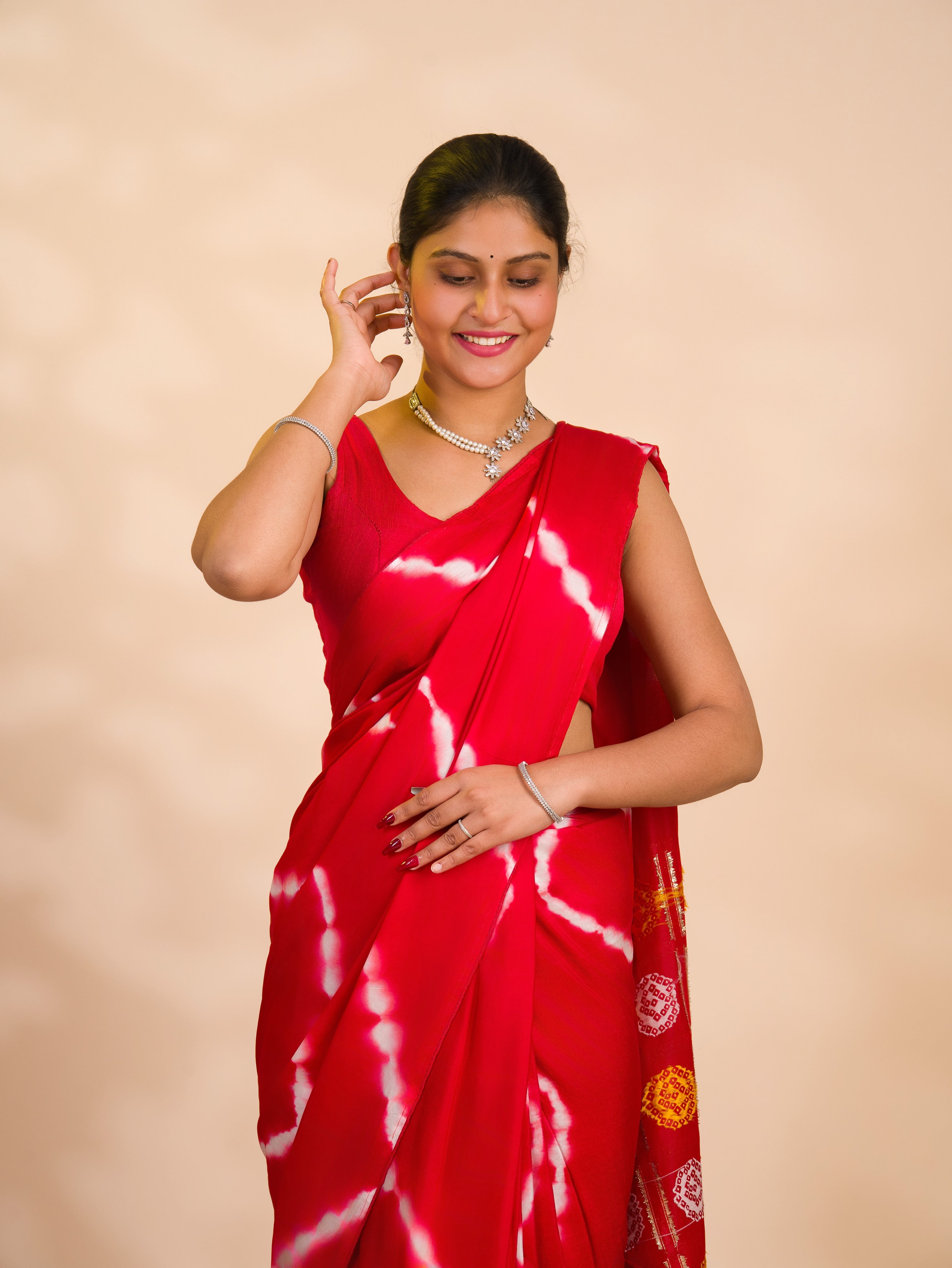 By Bandhani Saree With Festive Wear