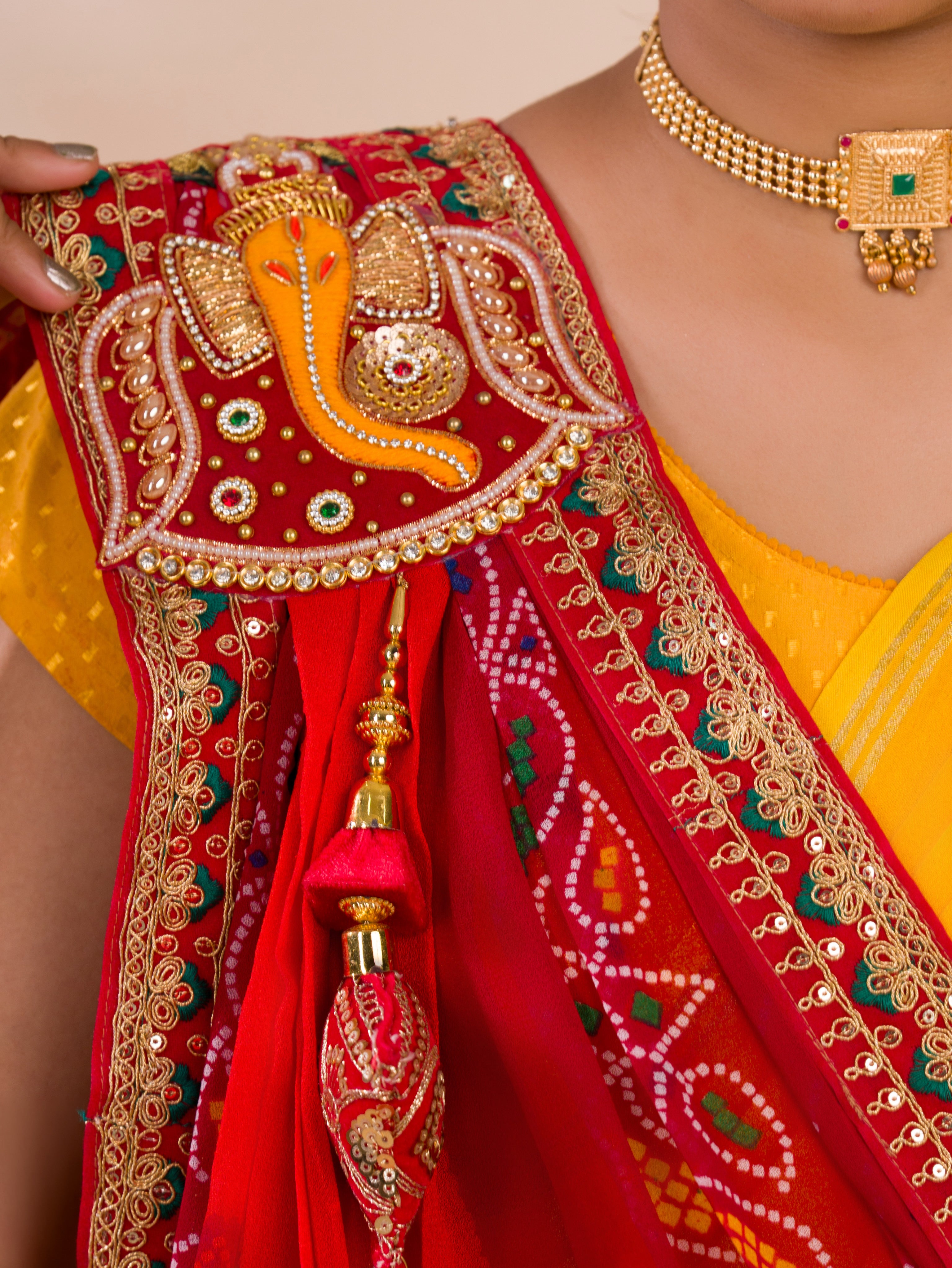 KcPc New Lounch Pure Georgette Marwardi Broach Style With Belbuti Work PIliya