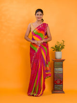 By New Leheriya Style With Gotapatti Work Saree