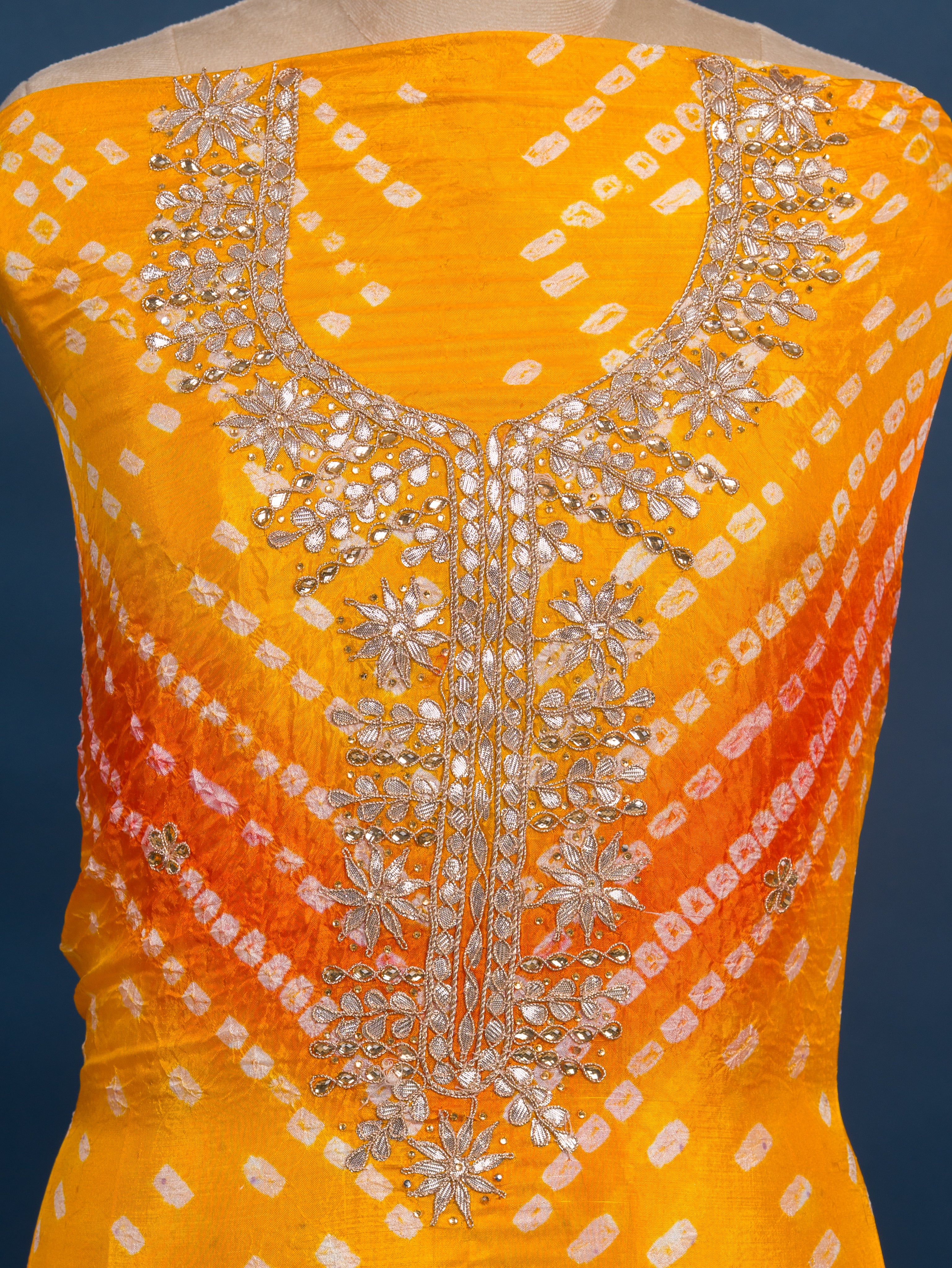 KcPc New Art Silk Bandhani Gotapatti Work Salwar Suit KML