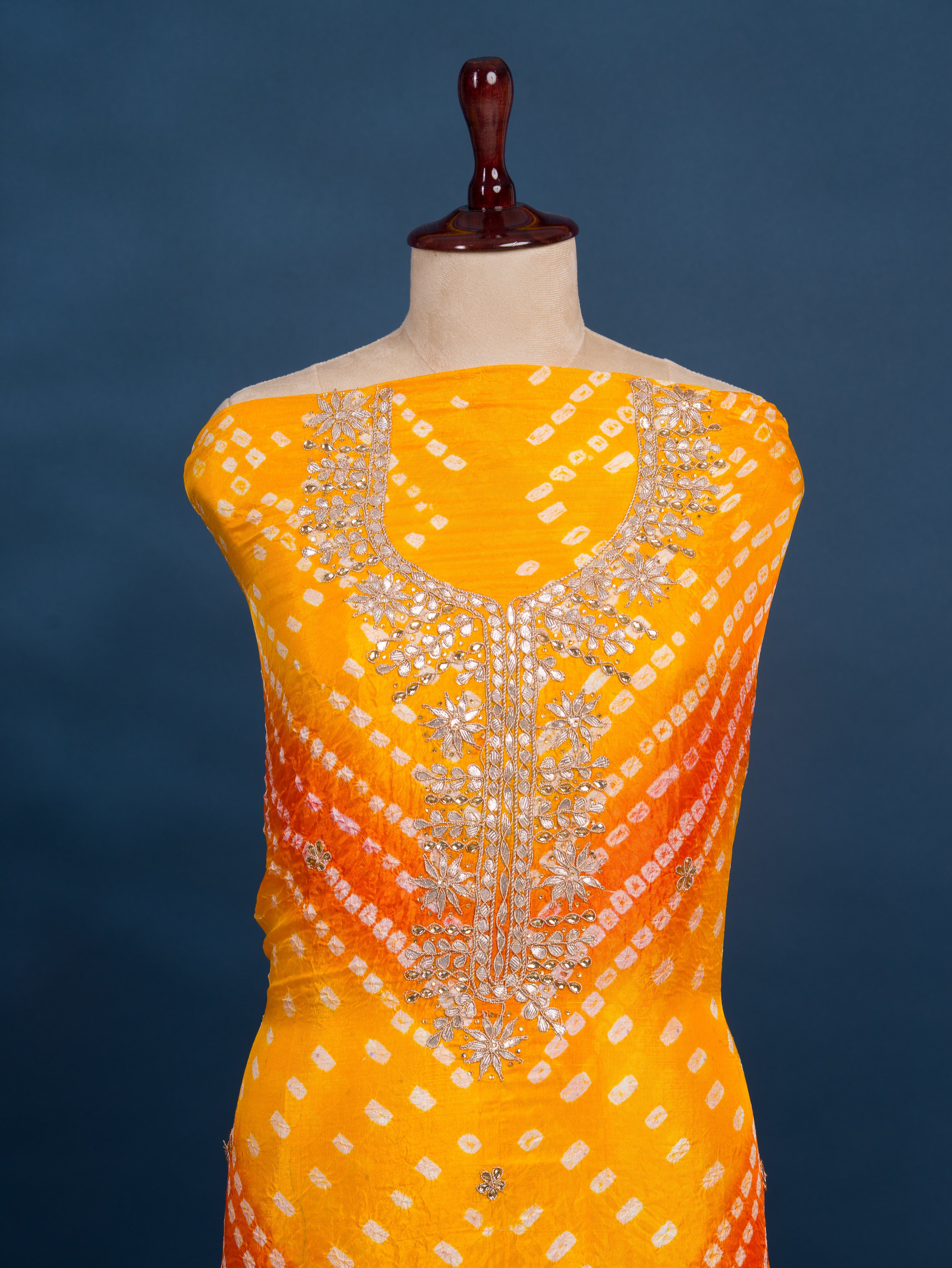 KcPc New Art Silk Bandhani Gotapatti Work Salwar Suit KML