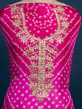KcPc New Art Silk Bandhani Gotapatti Work Salwar Suit KML