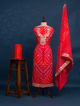 KcPc New Art Silk Bandhani GotapattiWork Salwar Suit KML