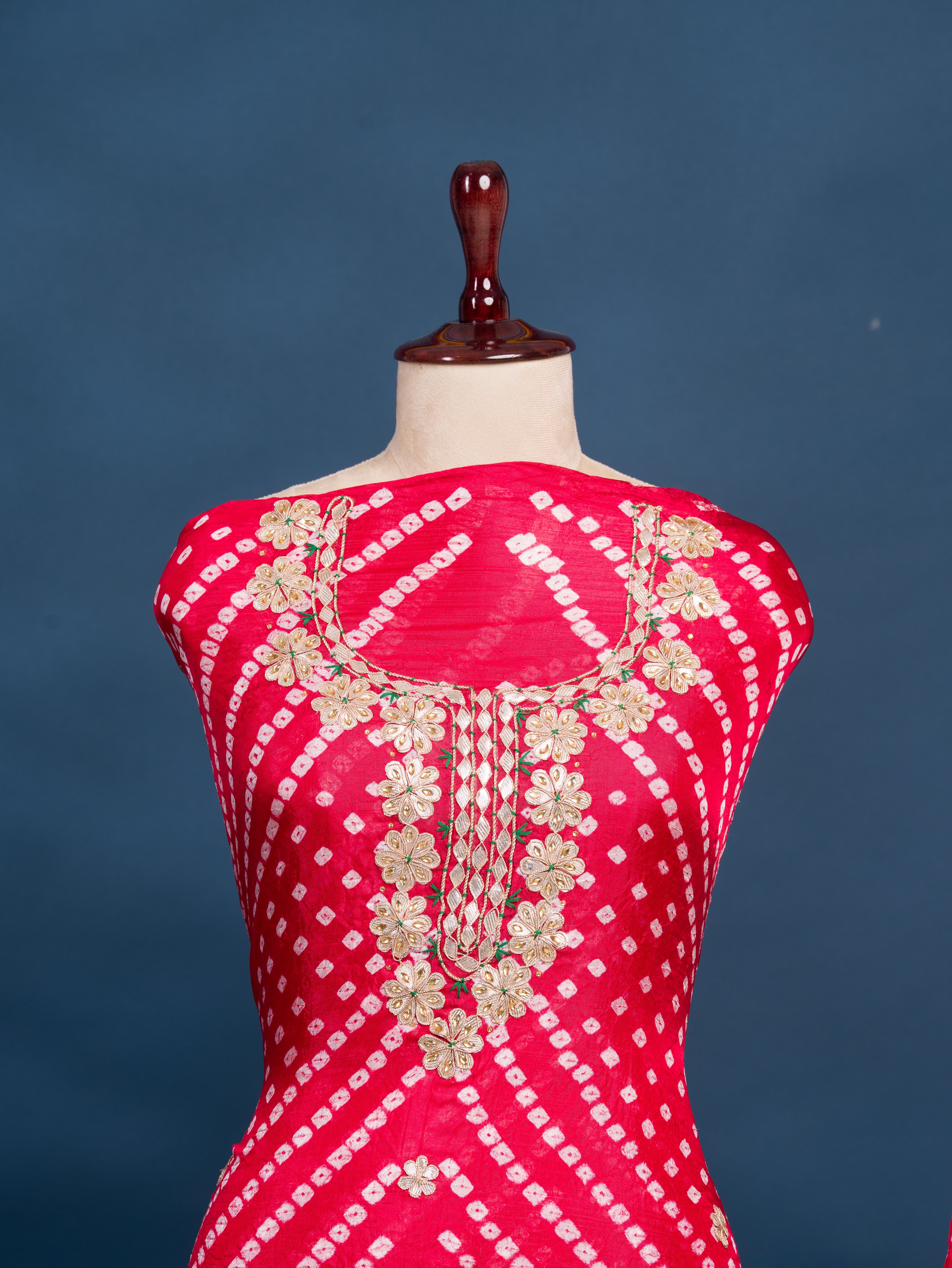 KcPc New Art Silk Bandhani GotapattiWork Salwar Suit KML