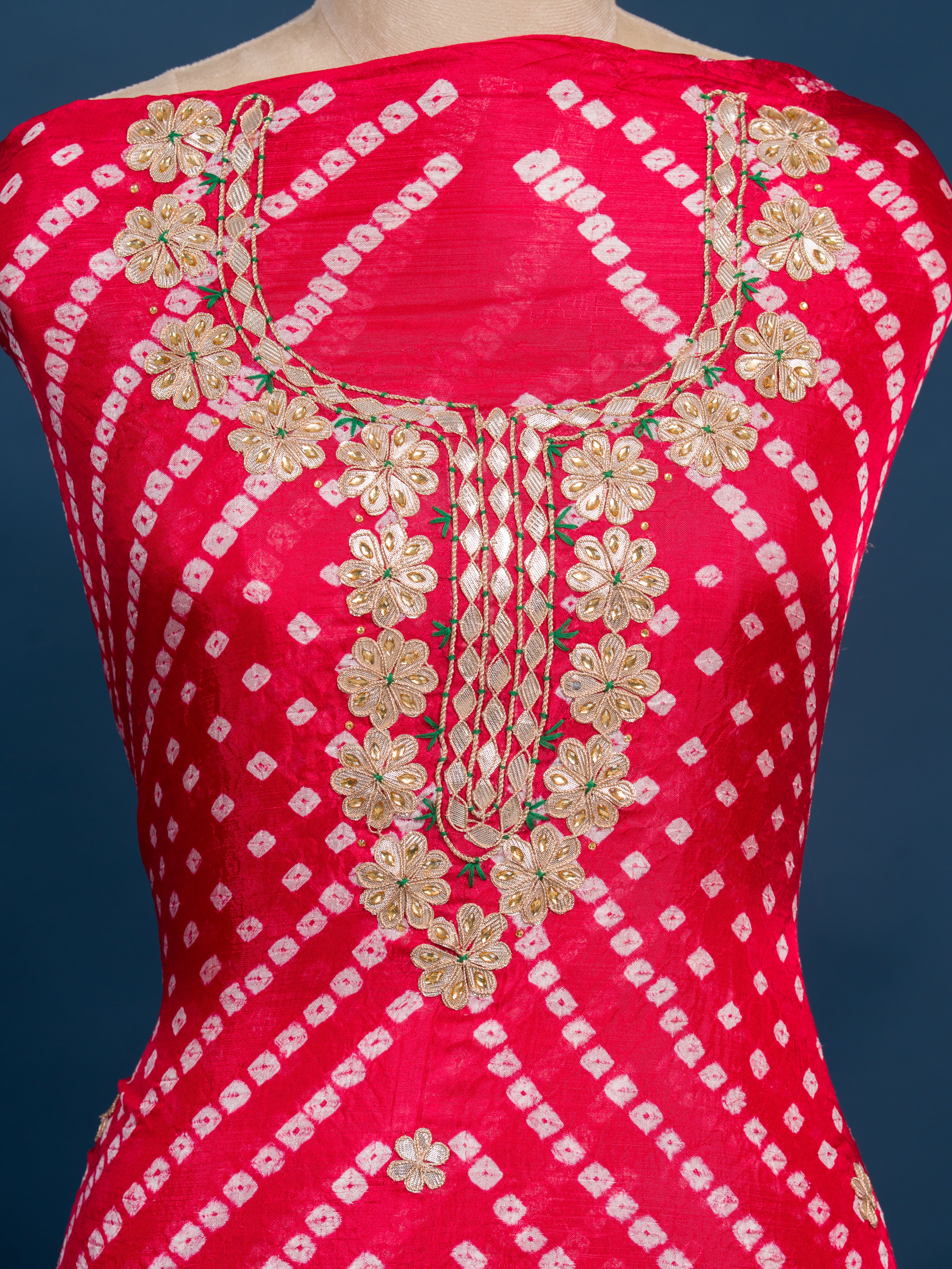 KcPc New Art Silk Bandhani GotapattiWork Salwar Suit KML