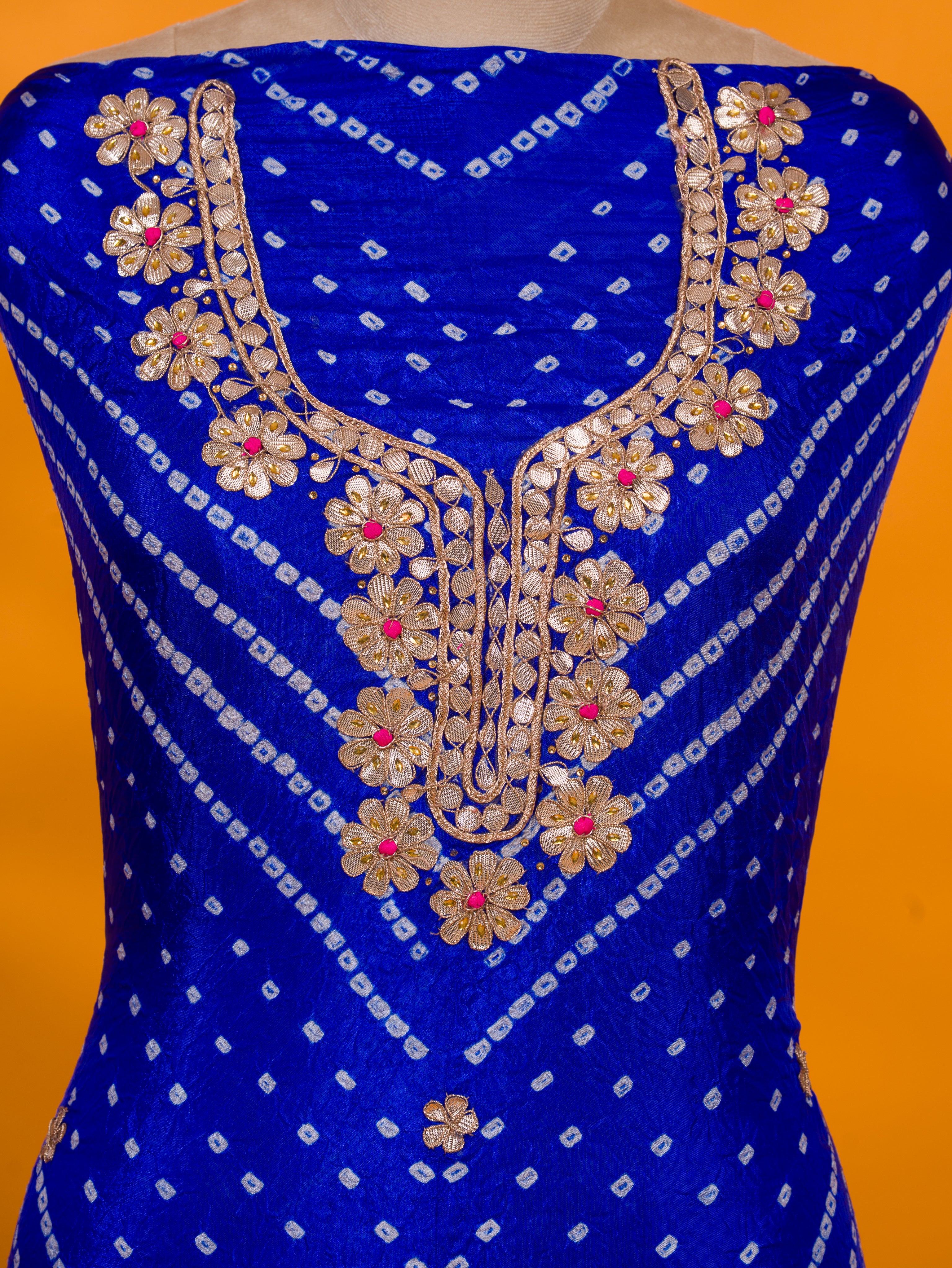 KcPc New Art Silk Bandhani GotapattiWork Salwar Suit KML