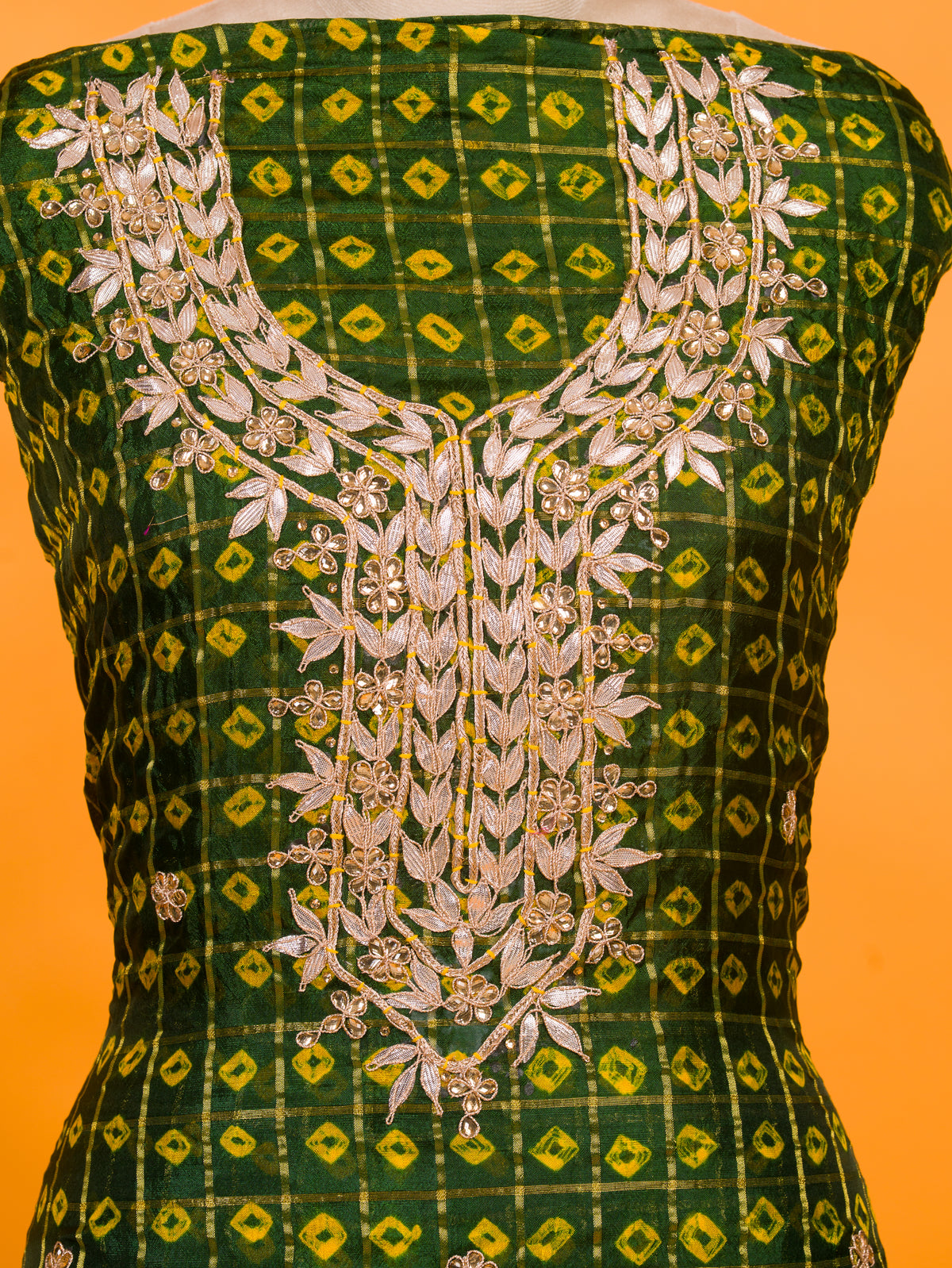 KcPc New Special Art Silk Bandhani Gharchola With Gota patti Stone Work Suit KML