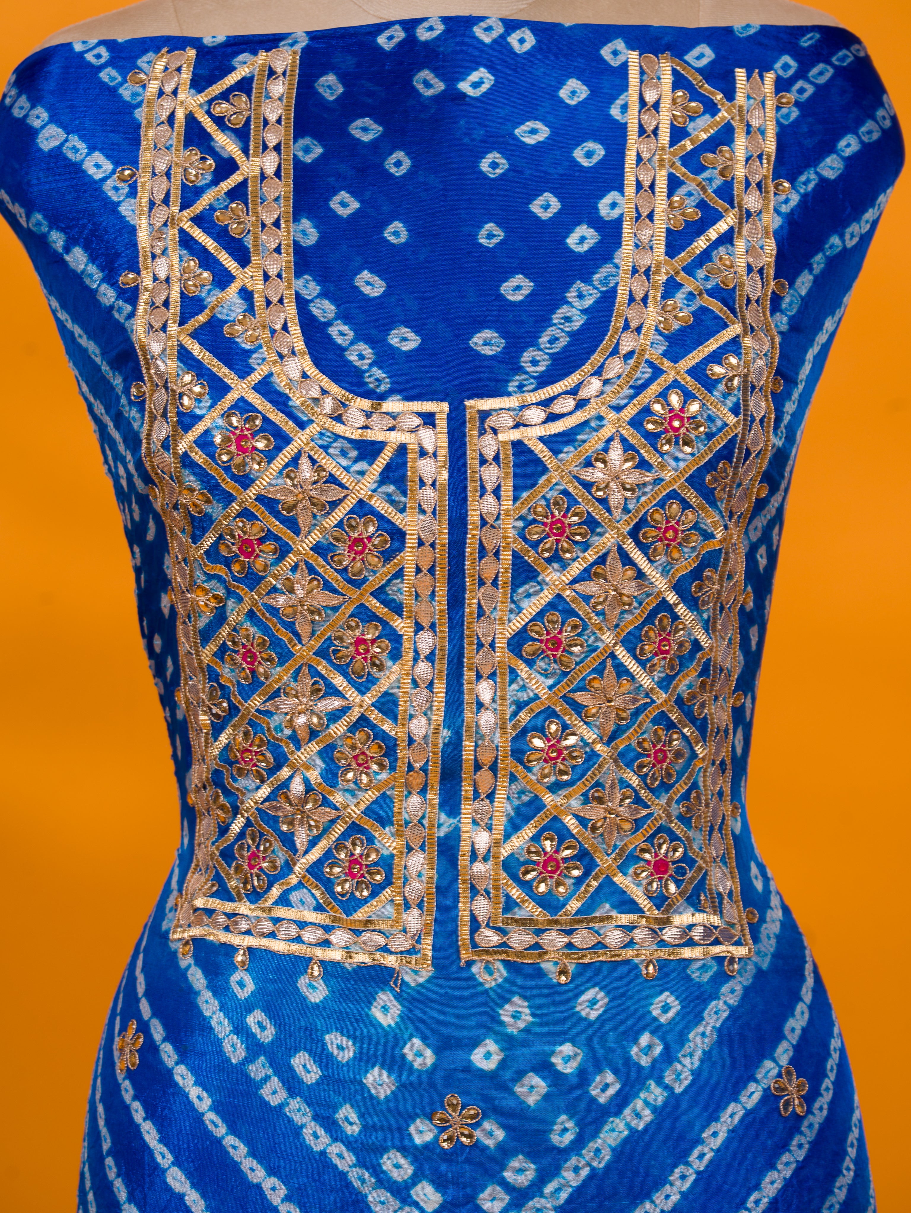 KcPc New Art Silk Bandhani GotapattiWork Salwar Suit KML