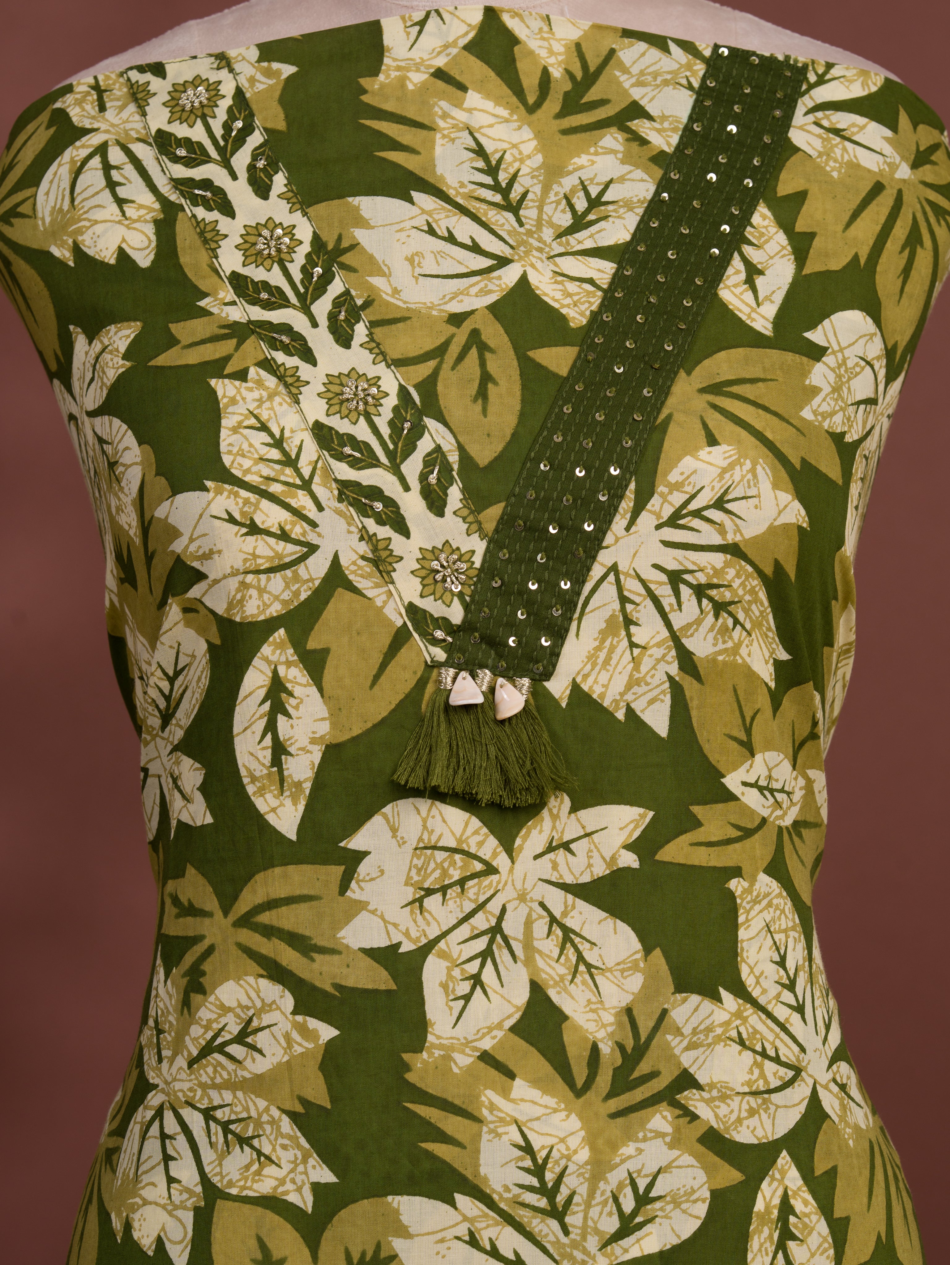 KcPc New Laynch Pure Cotton Printed Style With Kashida Work Suit SKS