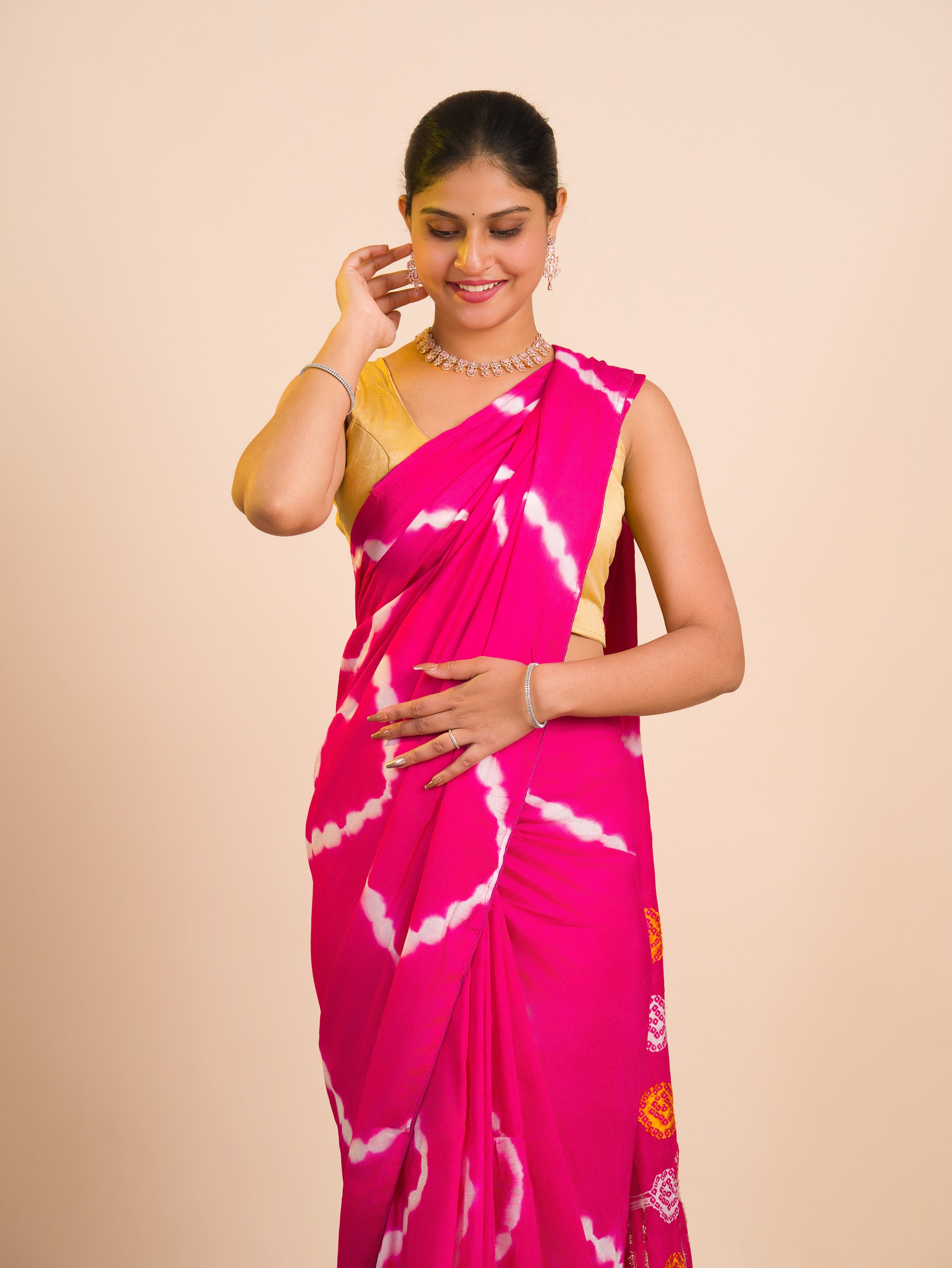 KcPc New Festive Elegance Modal Silk Bandhani Saree with Classic Gharchola TouchASH