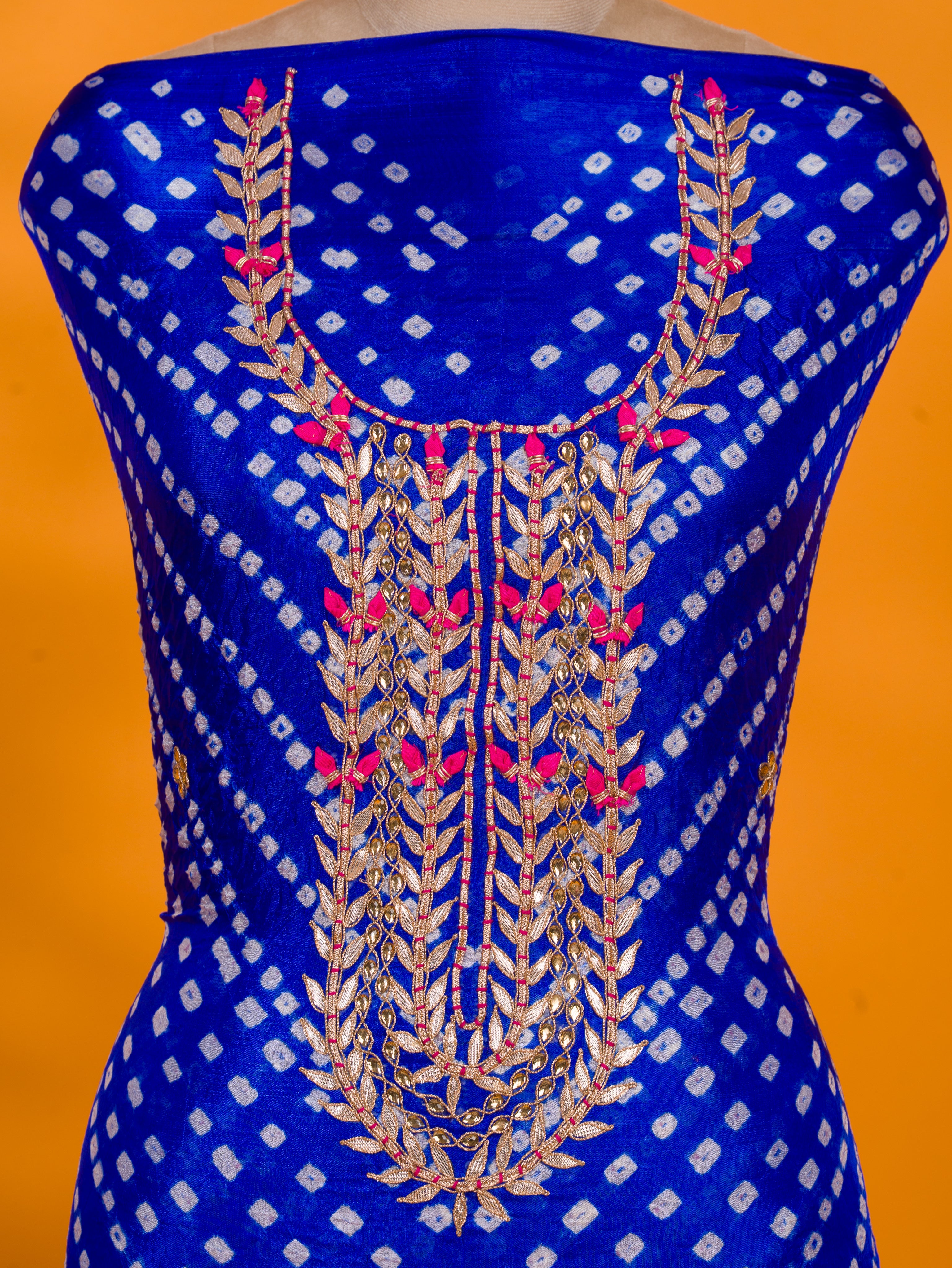 KcPc New Latest Art Silk Bandhani Style With Gotapatti Work Suit KML