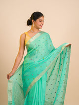 By Letest Elegant Banarasi Saree with Zari Border Perfect for Festive Wear
