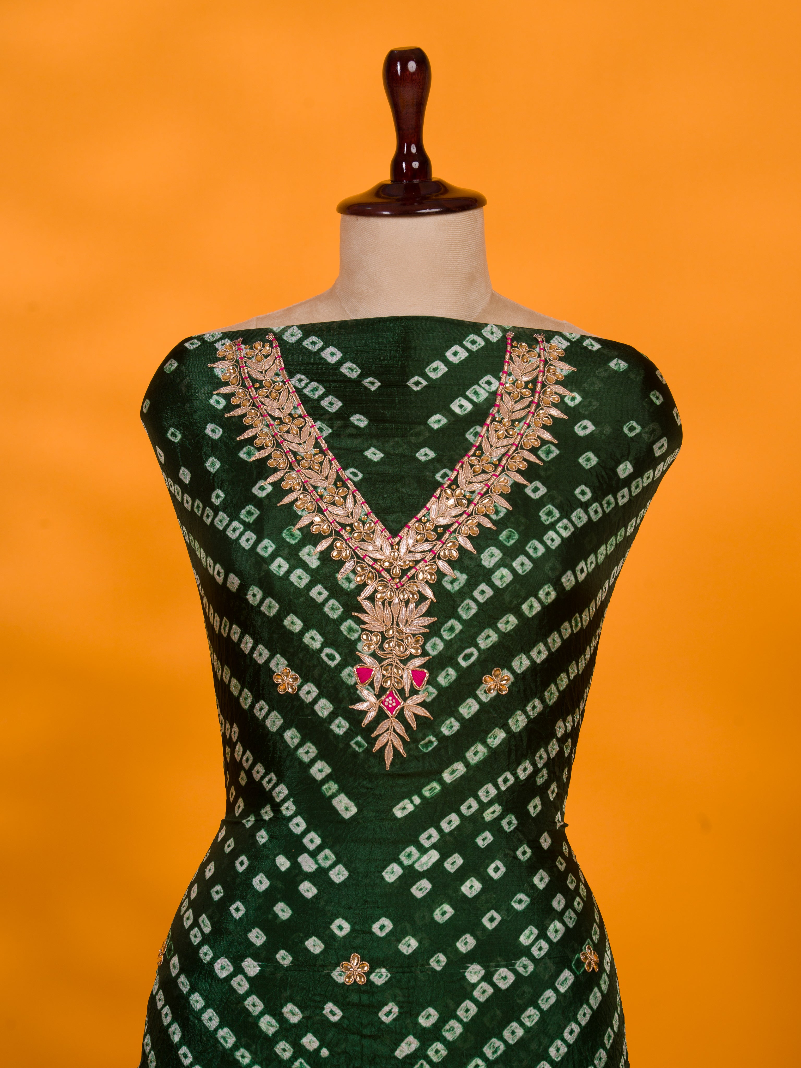 KcPc New Art Silk Bandhani Gotapatti Work Salwar SuitKML
