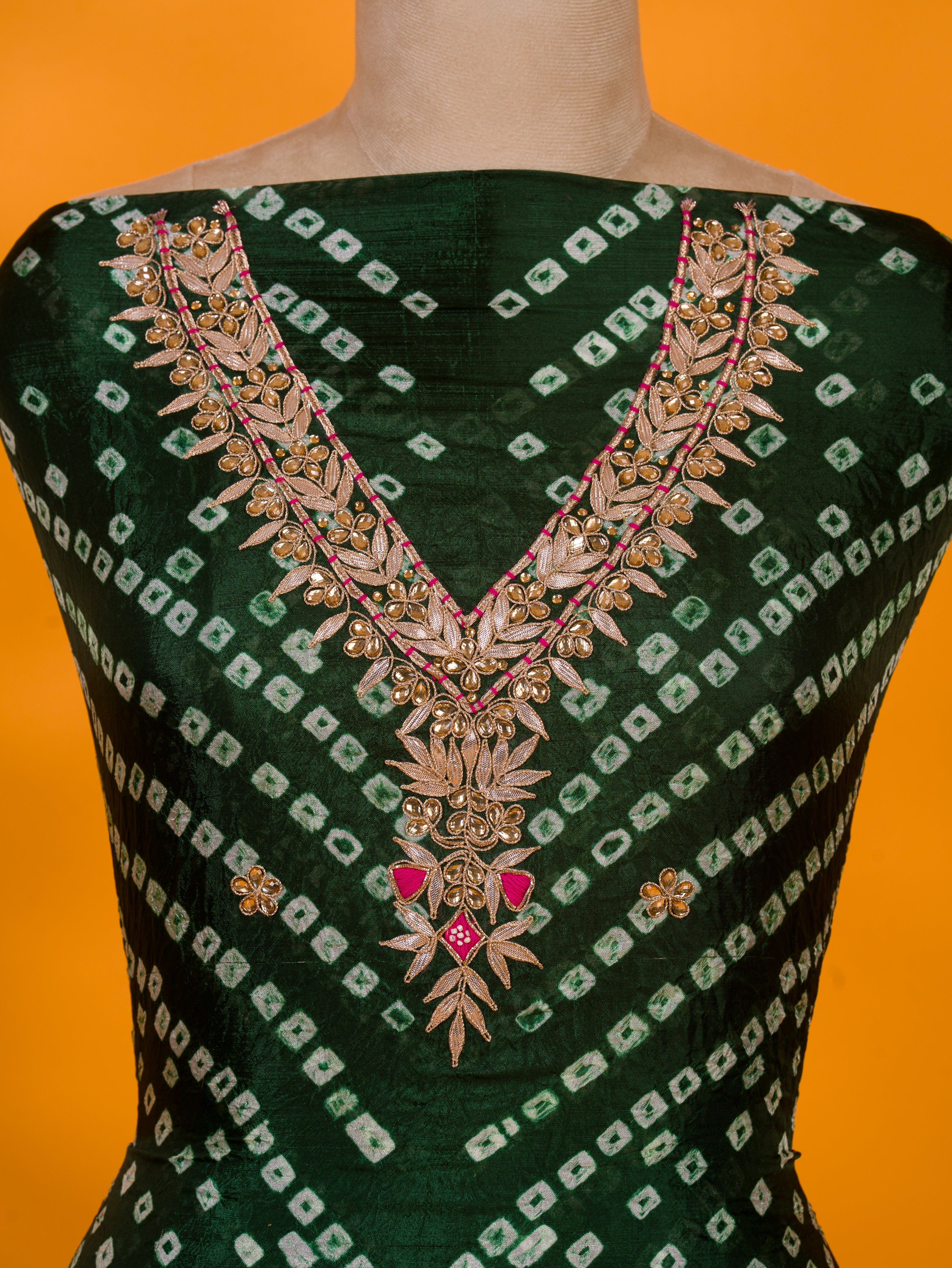 KcPc New Art Silk Bandhani Gotapatti Work Salwar SuitKML