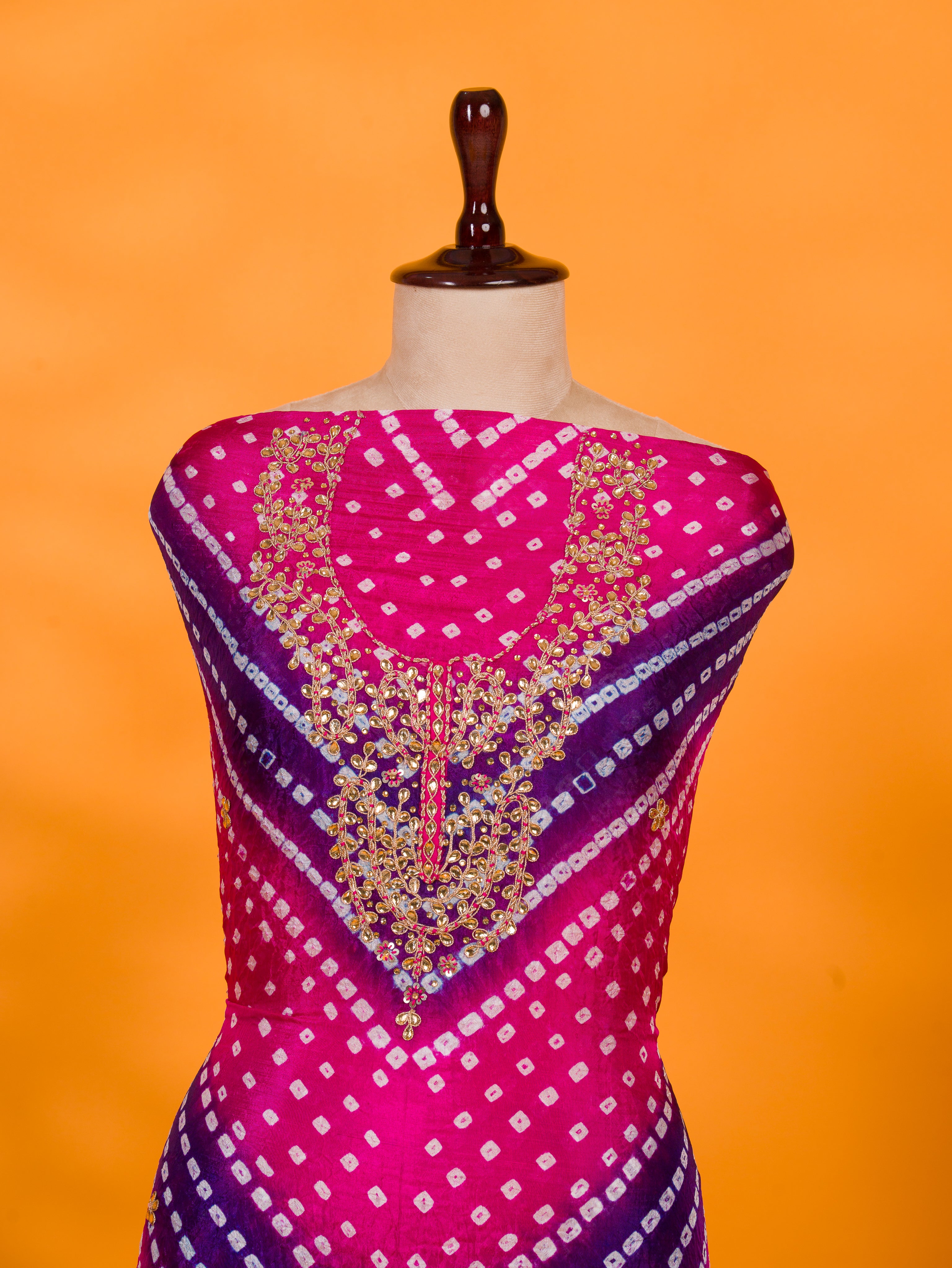 KcPc New Art Silk Bandhani GotapattiWork Salwar Suit KML