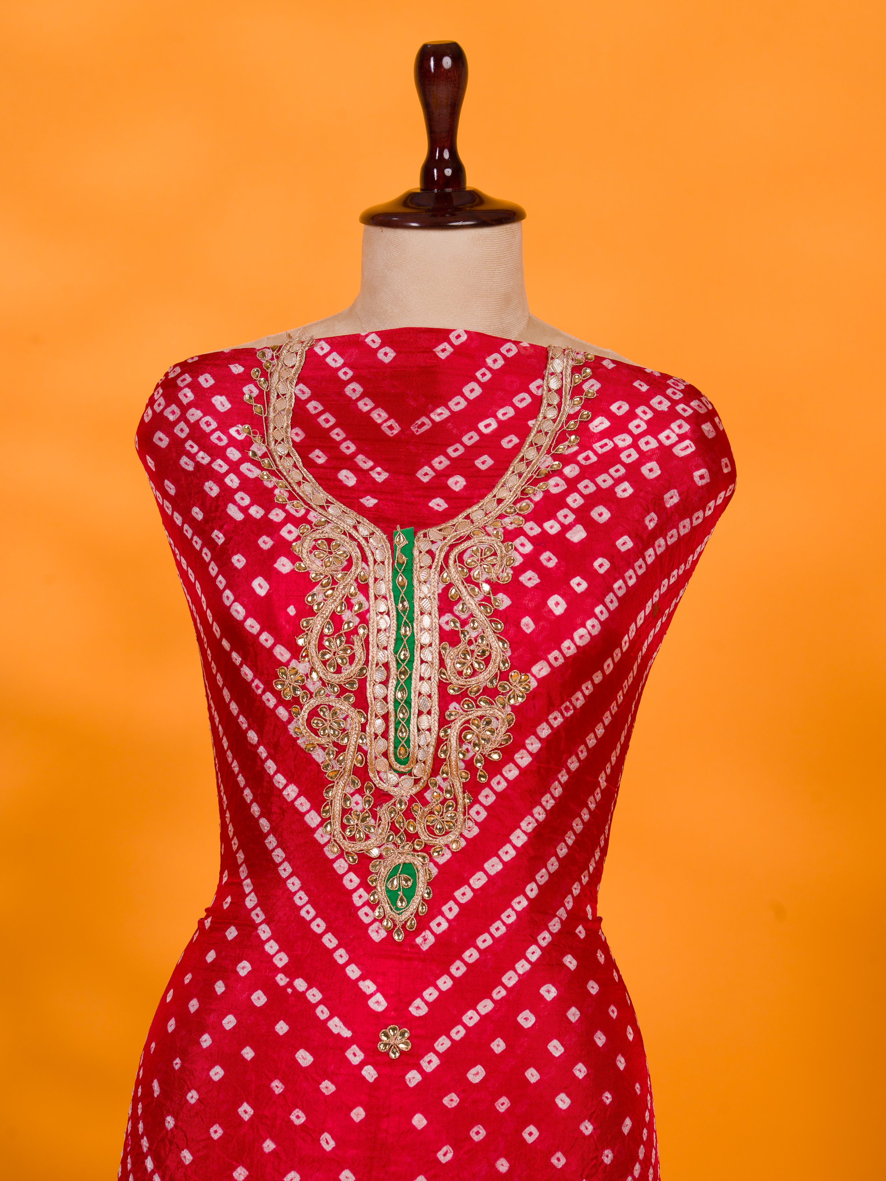 KcPc New Art Silk Bandhani Gotapatti Work Salwar Suit KML